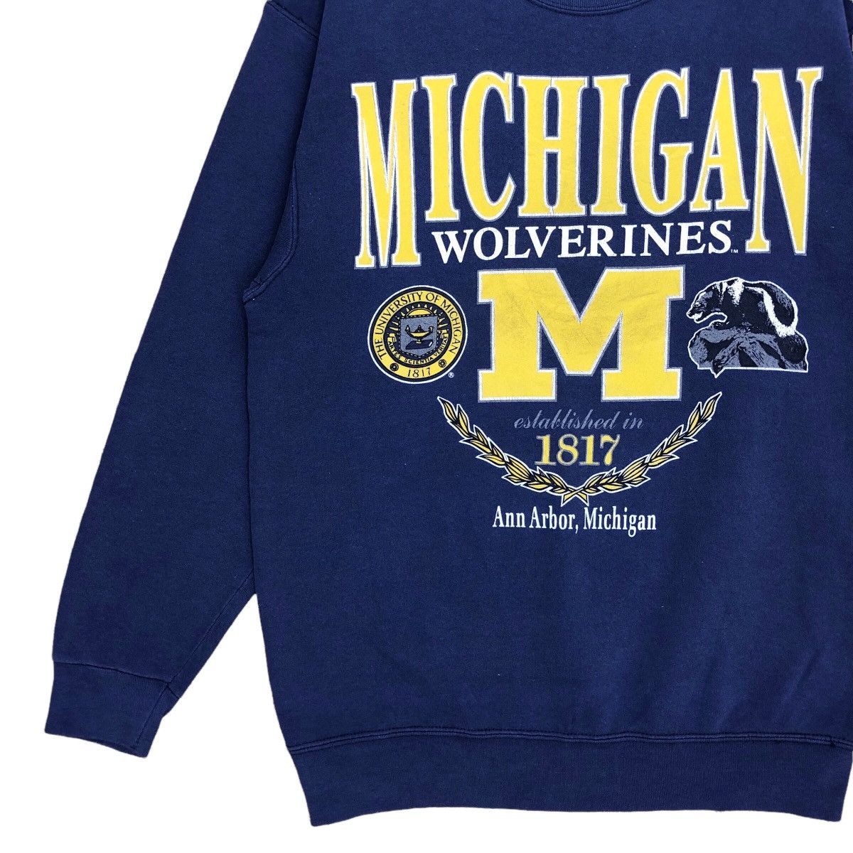 Vintage 90s Ann Arbor Michigan Wolverin Sweatshirt Big Logo Size US M / EU 48-50 / 2 - 2 Thumbnail