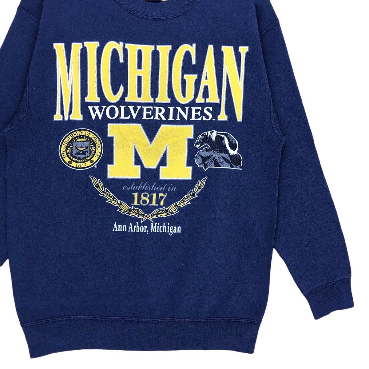 Vintage 90s Ann Arbor Michigan Wolverin Sweatshirt Big Logo Size US M / EU 48-50 / 2 - 3 Thumbnail