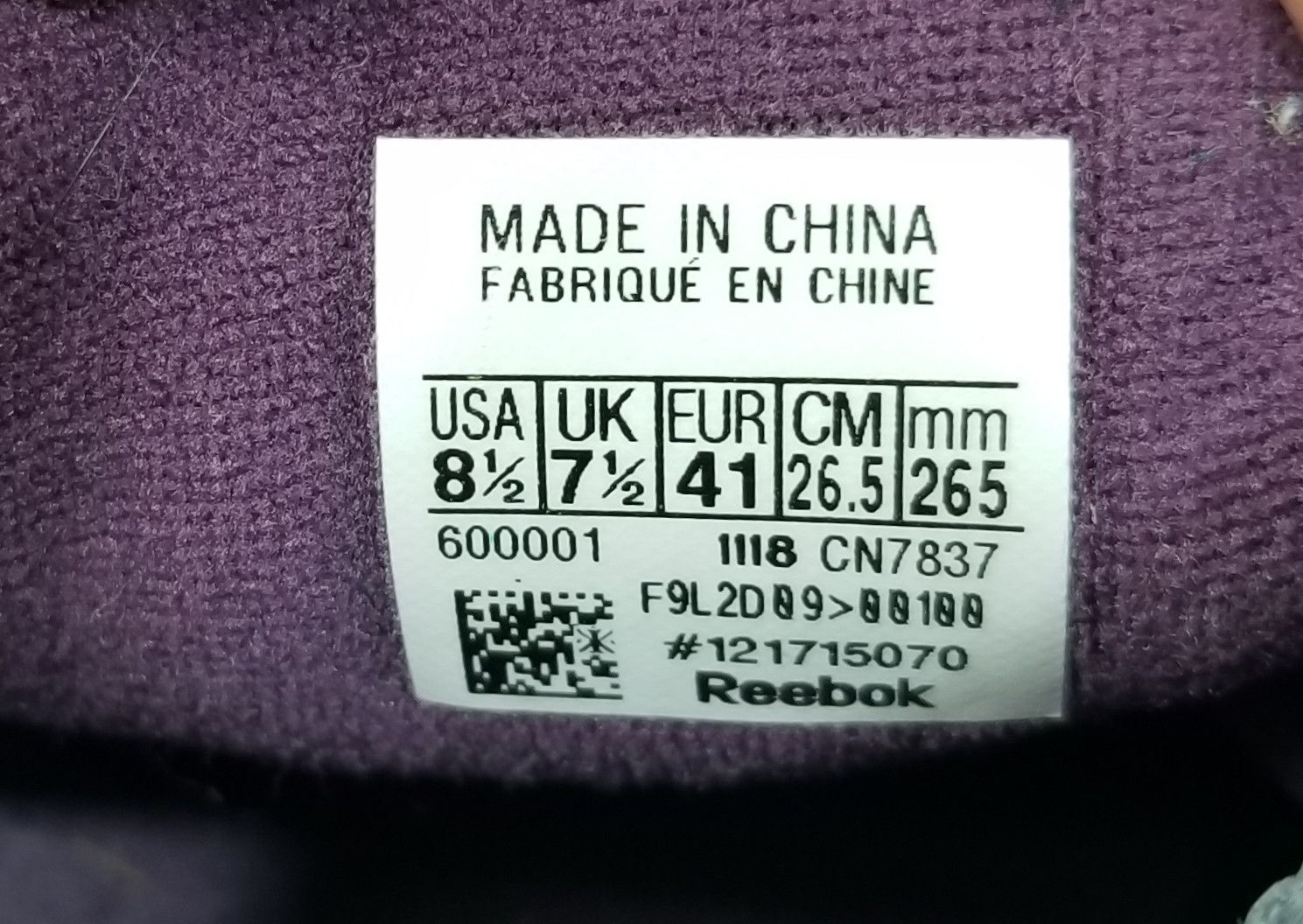 Reebok × Vintage Reebok Aztrek Low Textile Trainer Purple Sneakers Size 8.5 Size US 8.5 / EU 41-42 - 11 Thumbnail