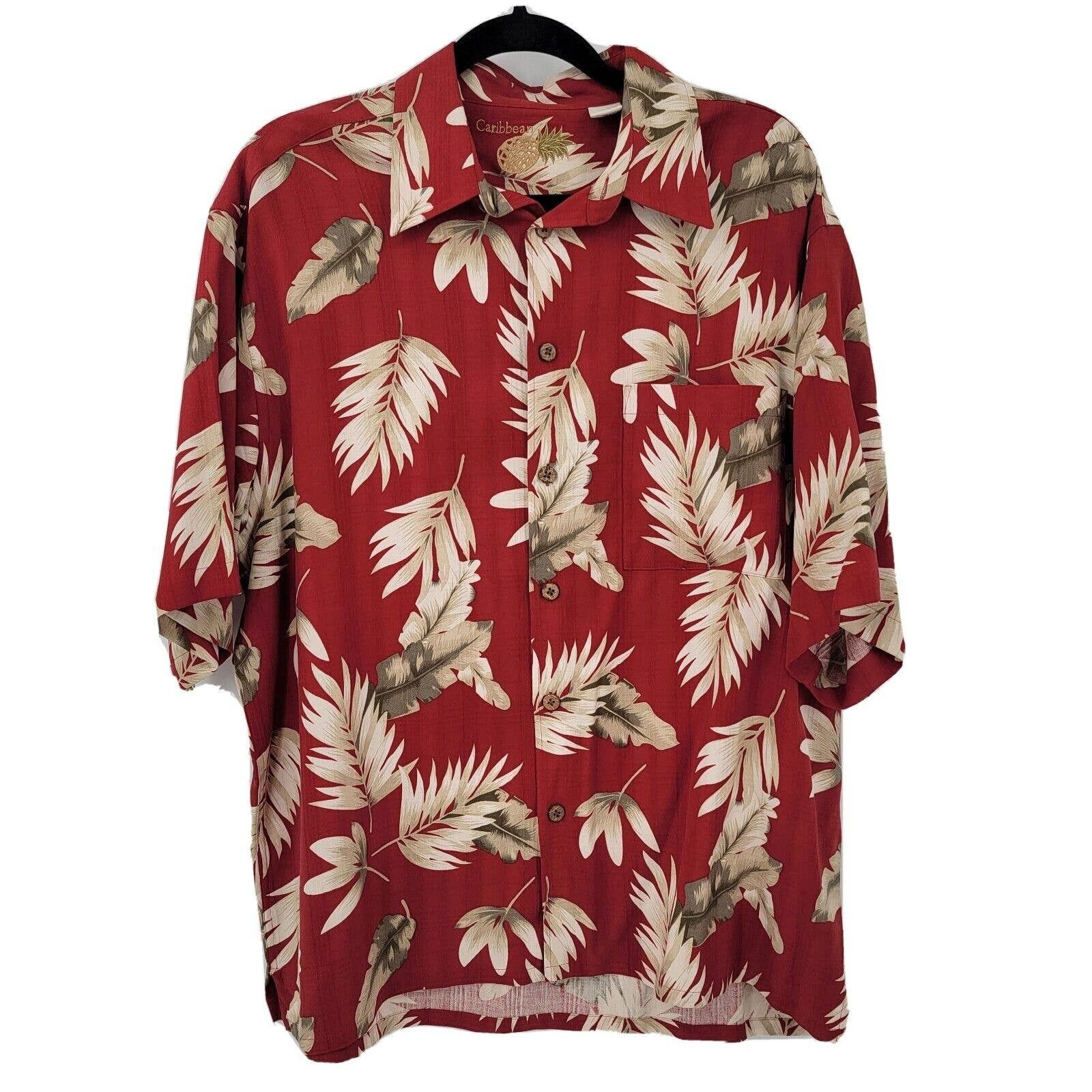 Caribbean Caribbean Pineapple Men's L Palm Silk Button Shirt Hawaiian Size US L / EU 52-54 / 3 - 1 Preview