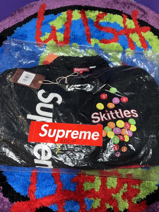 Supreme Skittles Mitchell & Ness Varsity Jacket BlackSupreme