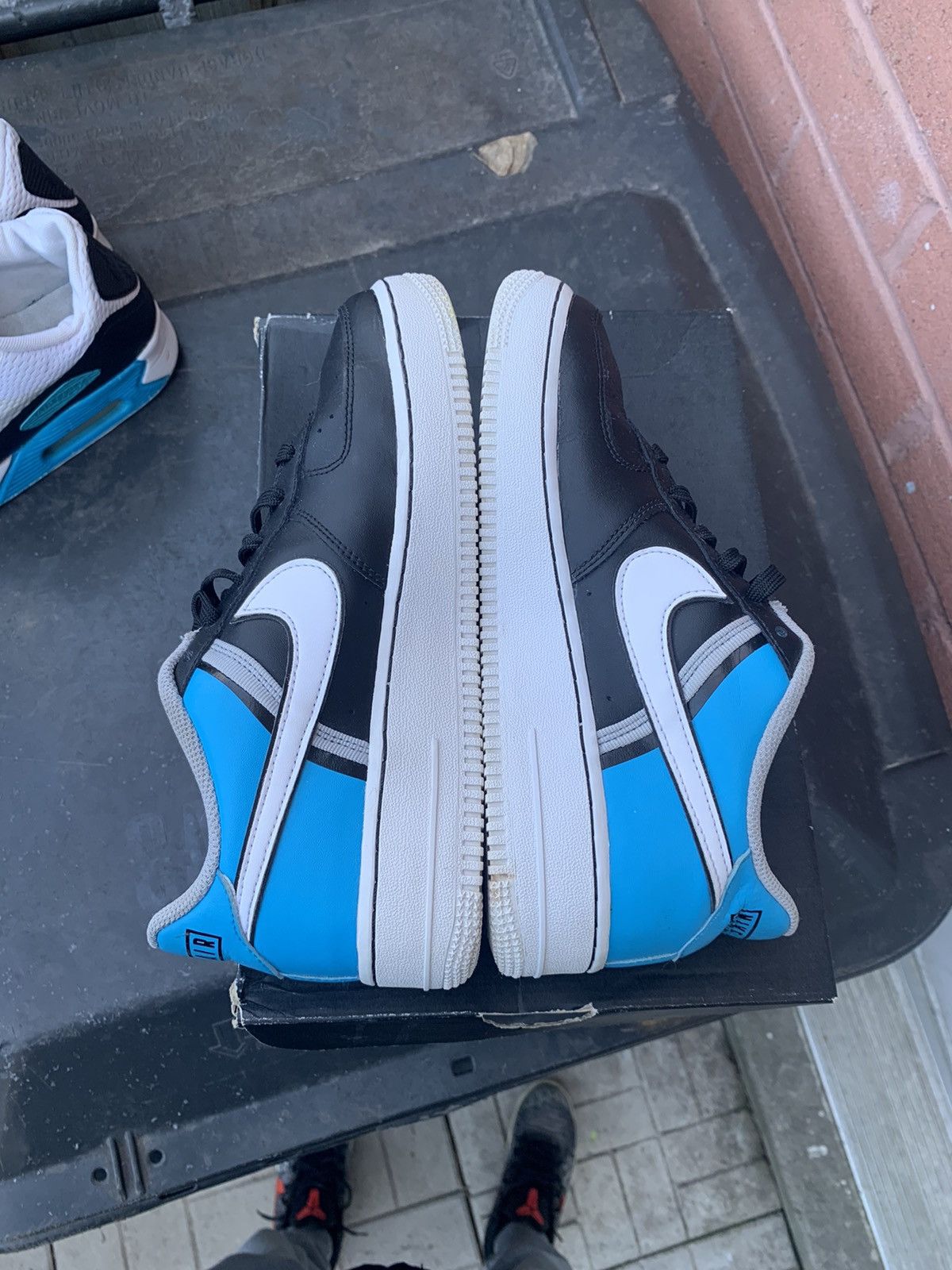 Nike Air Force One LV8 Black Current Blue Size US 6.5 / EU 39-40 - 4 Thumbnail