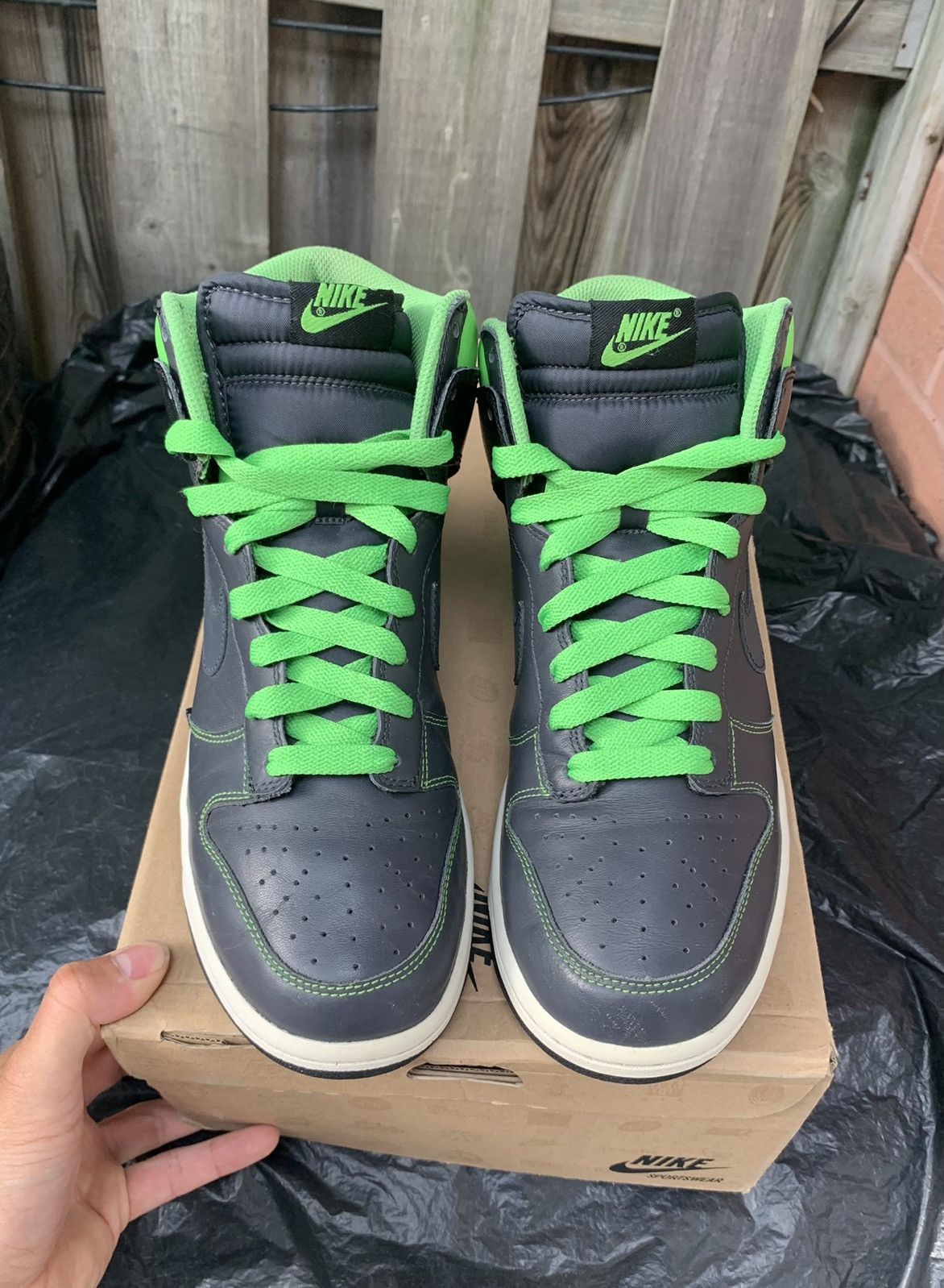 Nike Dunk High Anthracite | Anthracite | Mn Green Size US 10 / EU 43 - 2 Thumbnail