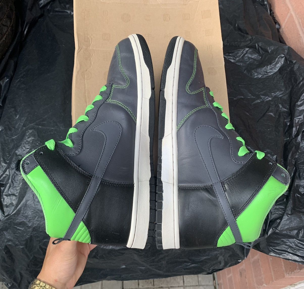 Nike Dunk High Anthracite | Anthracite | Mn Green Size US 10 / EU 43 - 4 Thumbnail