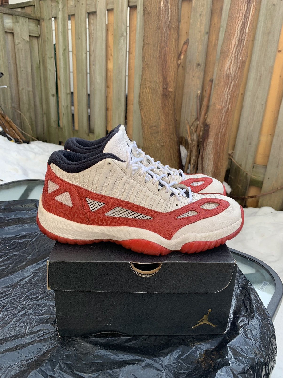 image of Jordan Nike Air Jordan 11 Retro Low Ie Gym Red Shoes in White Gym Red, Men's (Size 10)