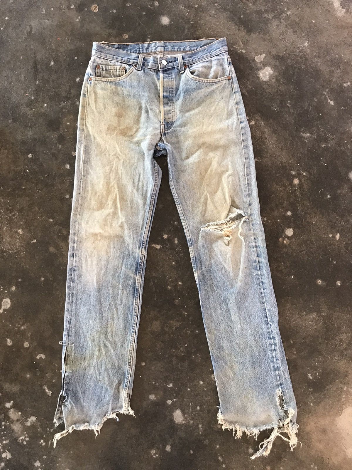 image of Distressed Denim x Levis 501 Usa Distressed Jeans in Blue, Men's (Size 33)