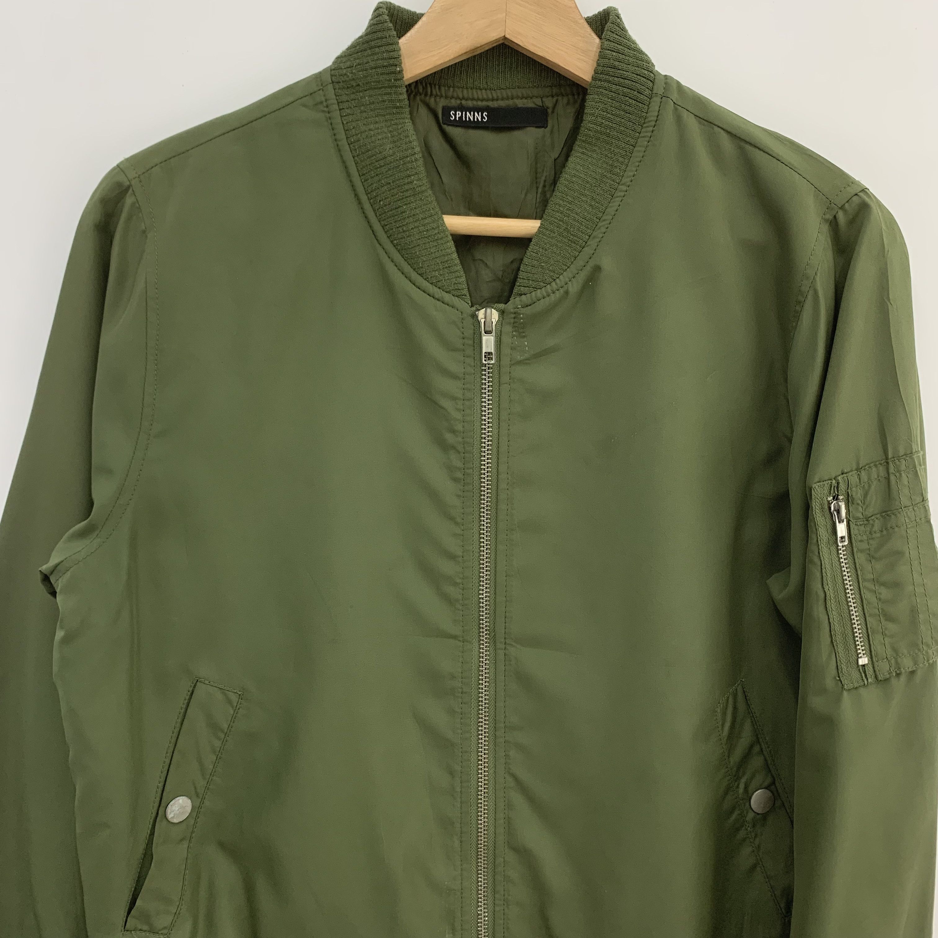 Japanese Brand Spinns Bomber Jacket Army Green Military Size US M / EU 48-50 / 2 - 3 Thumbnail