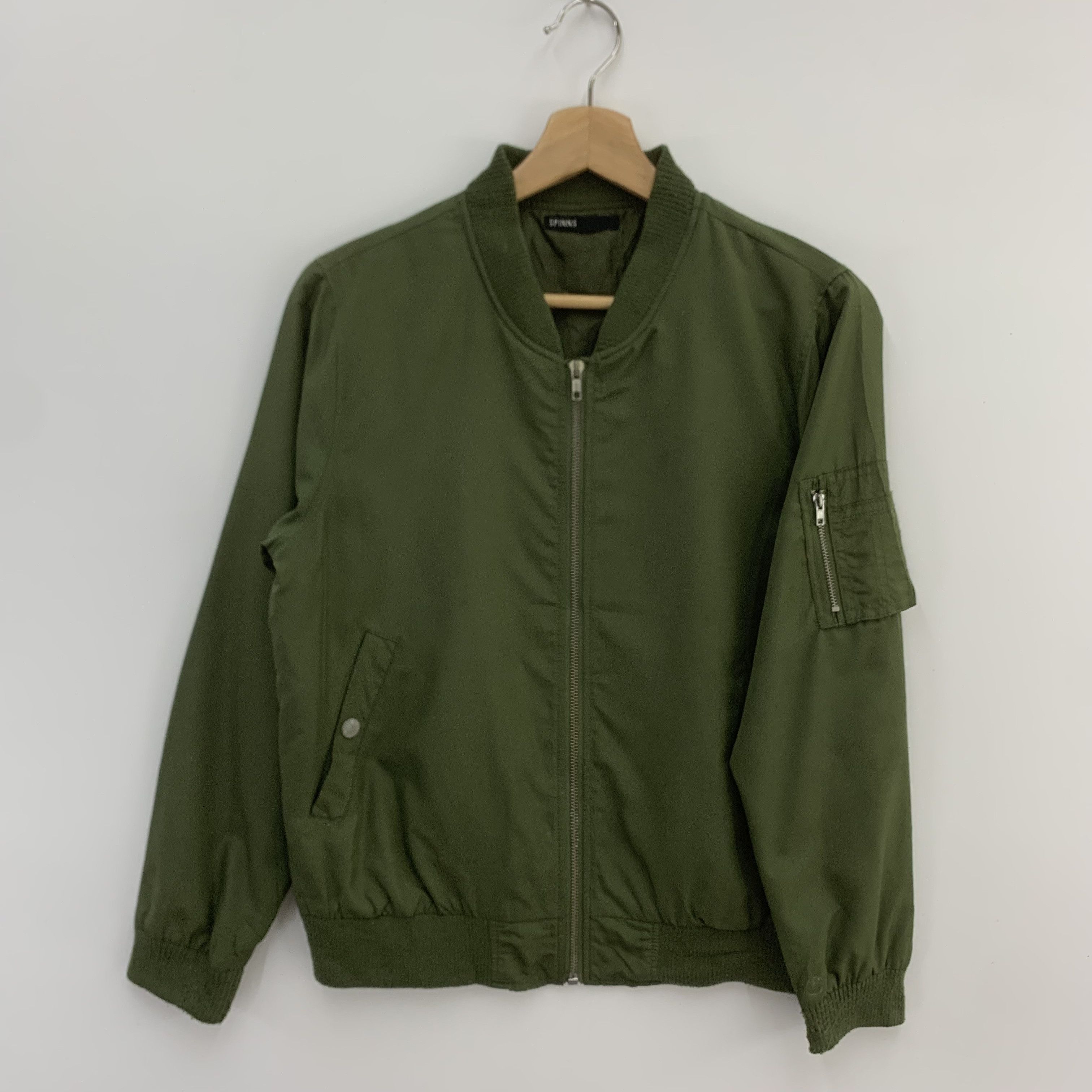 Japanese Brand Spinns Bomber Jacket Army Green Military Size US M / EU 48-50 / 2 - 2 Thumbnail