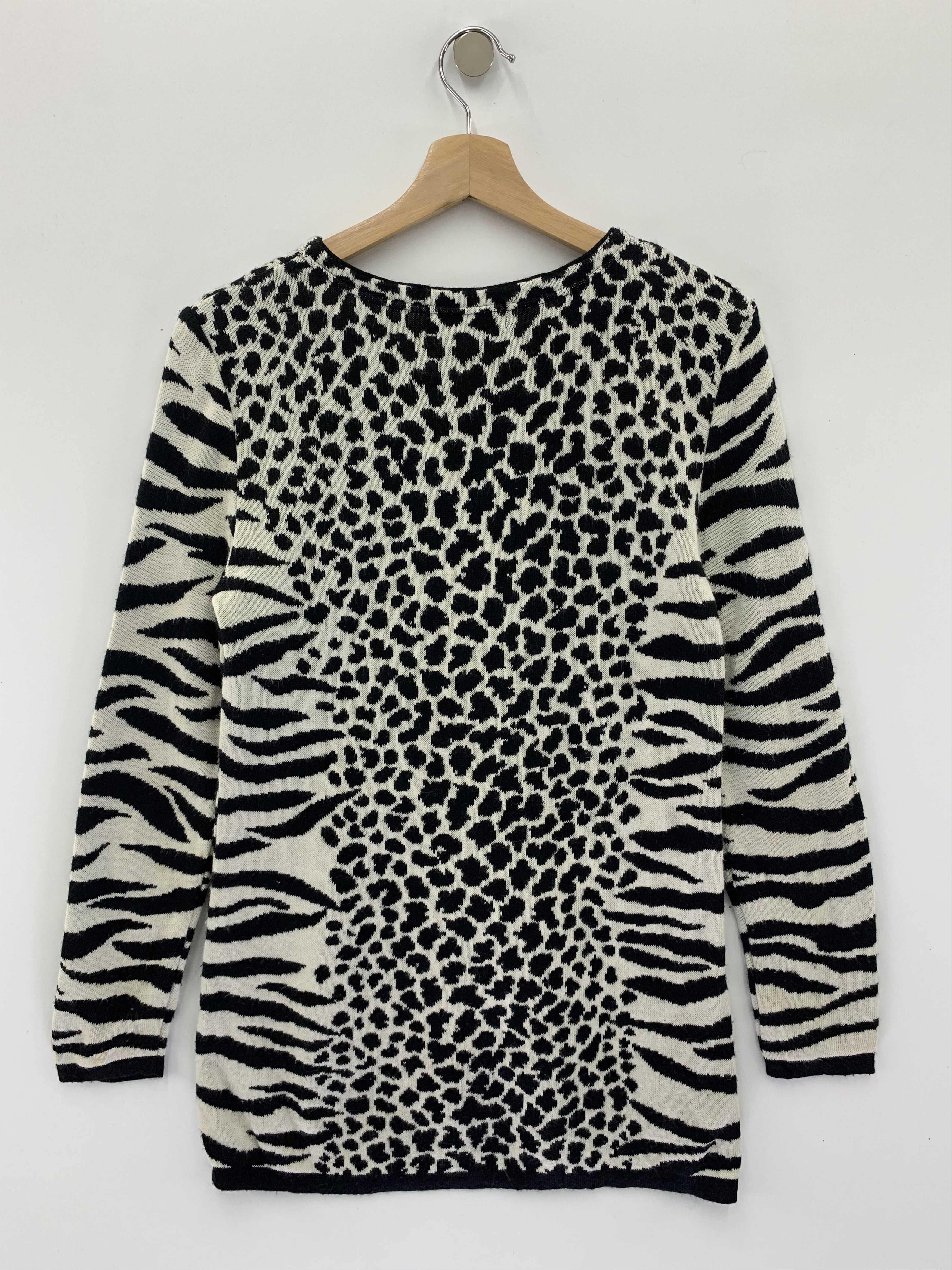 Andreluciano Andre Luciano Wool Knit Sweater Leopard Pattern Size US M / EU 48-50 / 2 - 2 Thumbnail