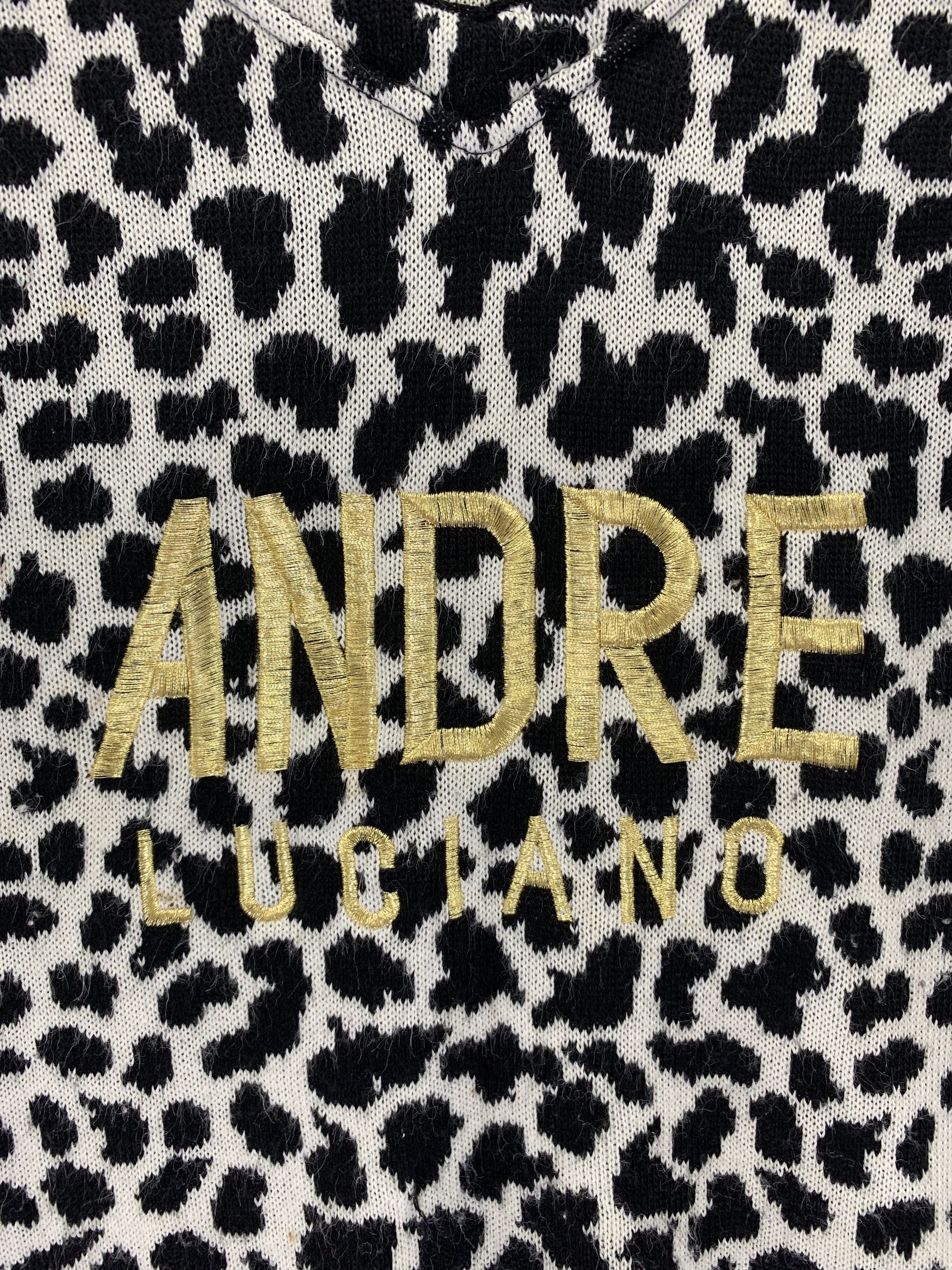 Andreluciano Andre Luciano Wool Knit Sweater Leopard Pattern Size US M / EU 48-50 / 2 - 3 Thumbnail