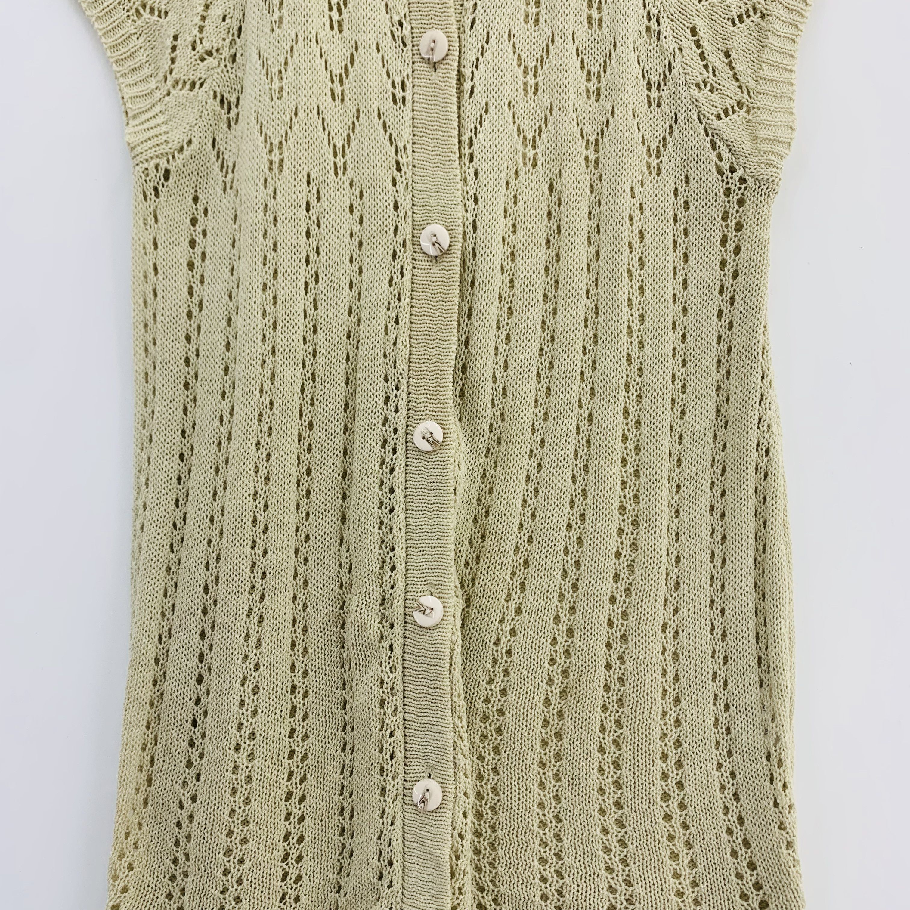 Handmade Womiyan Wool Blend Knit Long Dress Short Sleeve Size L / US 10 / IT 46 - 4 Thumbnail