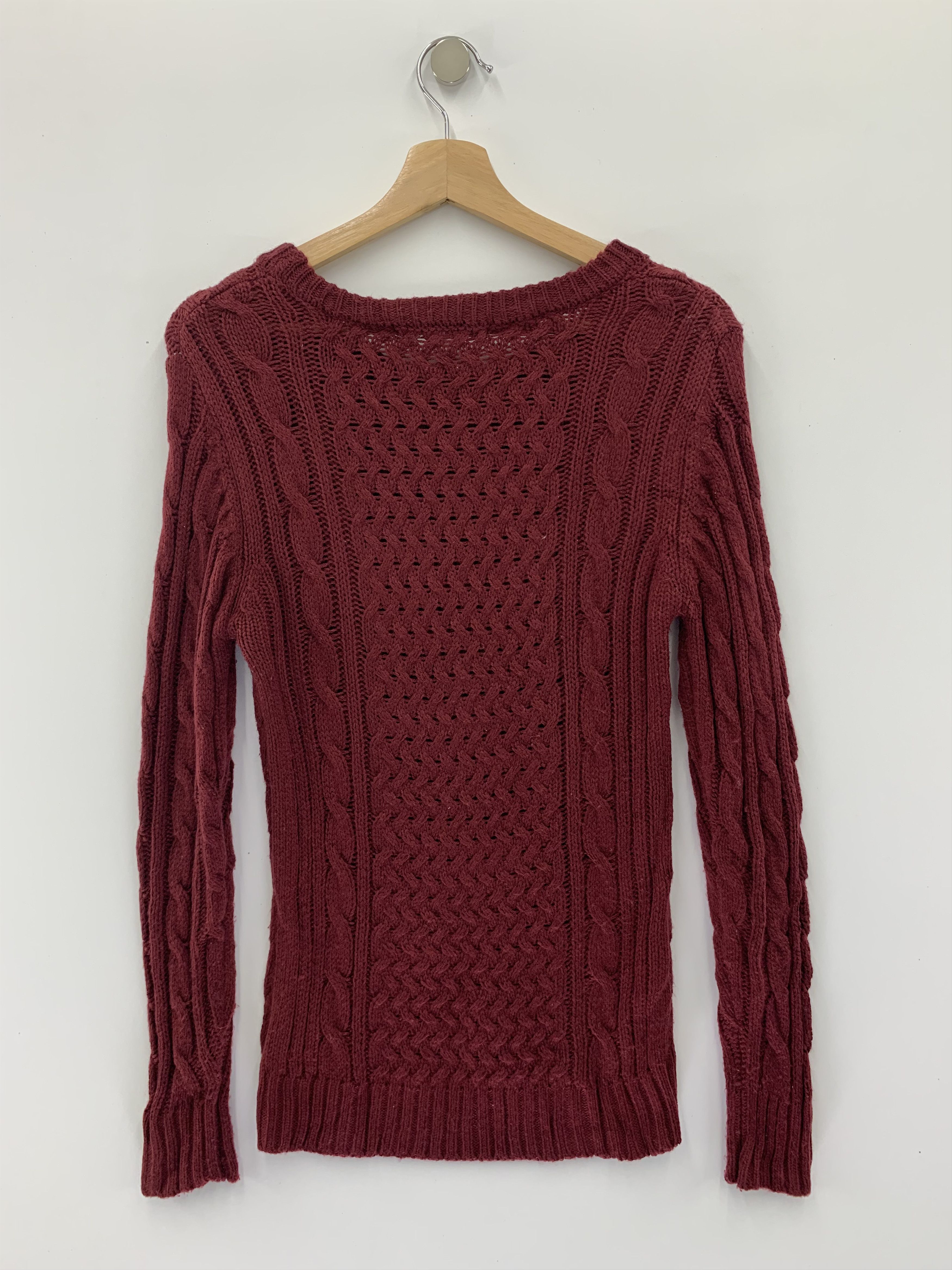 Japanese Brand × Vintage Vintage imp Wool Cable Knit Sweater Red Knit Size US XXS / EU 40 - 3 Thumbnail