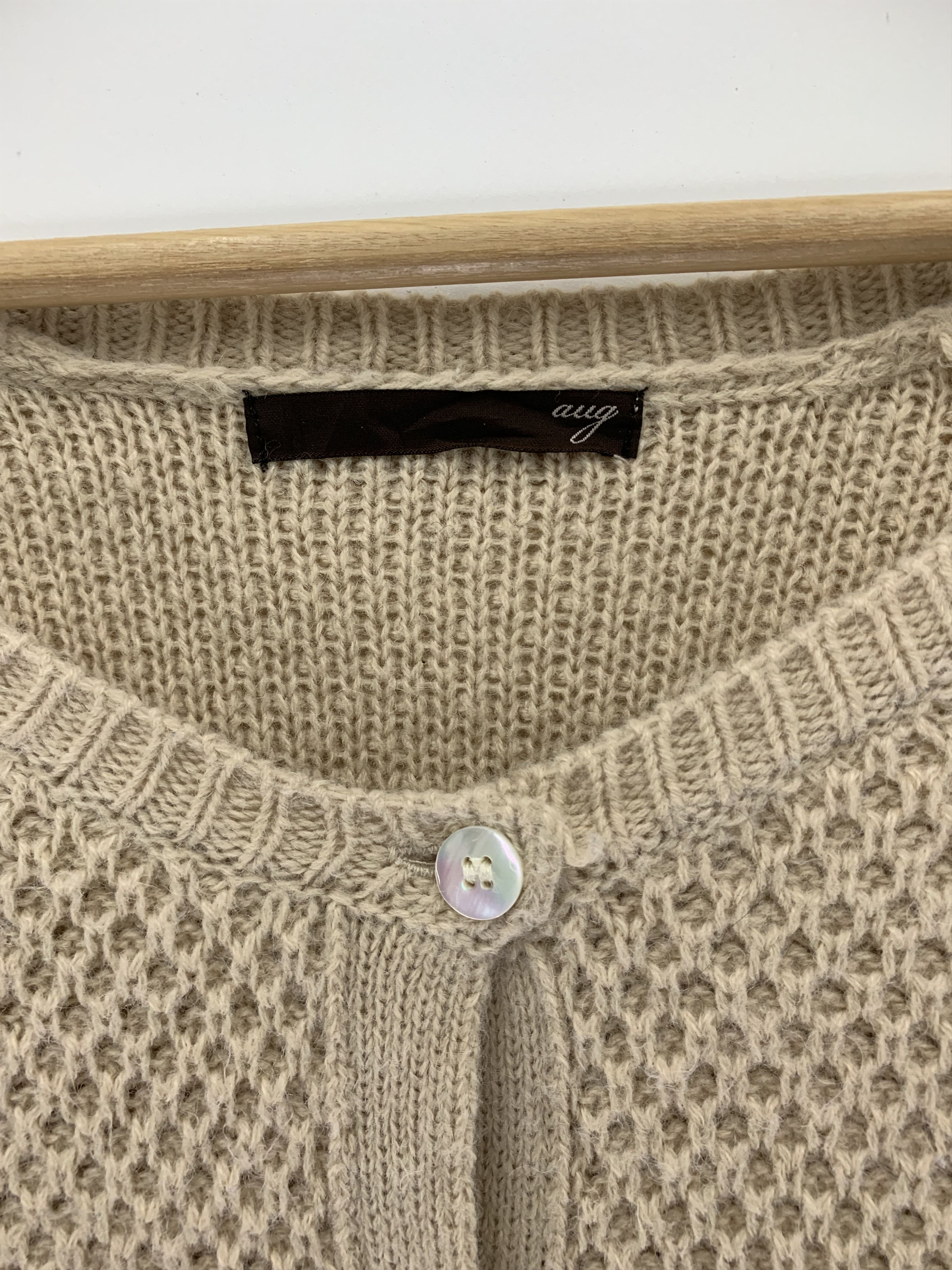 Japanese Brand Vintage aug Wool Knit Crochet Tank Top Wool Sweater Size US XS / EU 42 / 0 - 3 Thumbnail