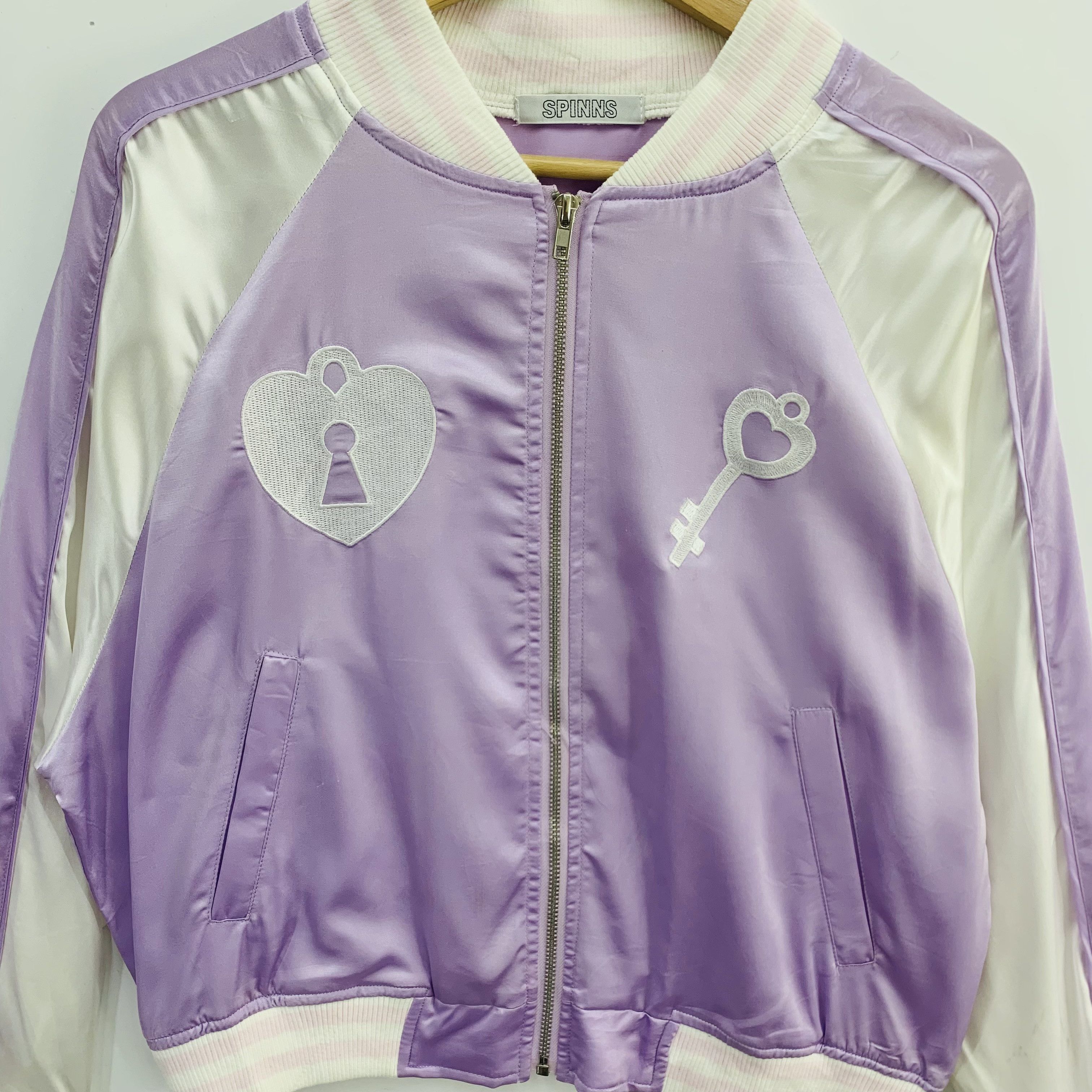 Japanese Brand × Other Spinns Jacket Embroidery Spell Out Purple Jacket Size US M / EU 48-50 / 2 - 2 Thumbnail