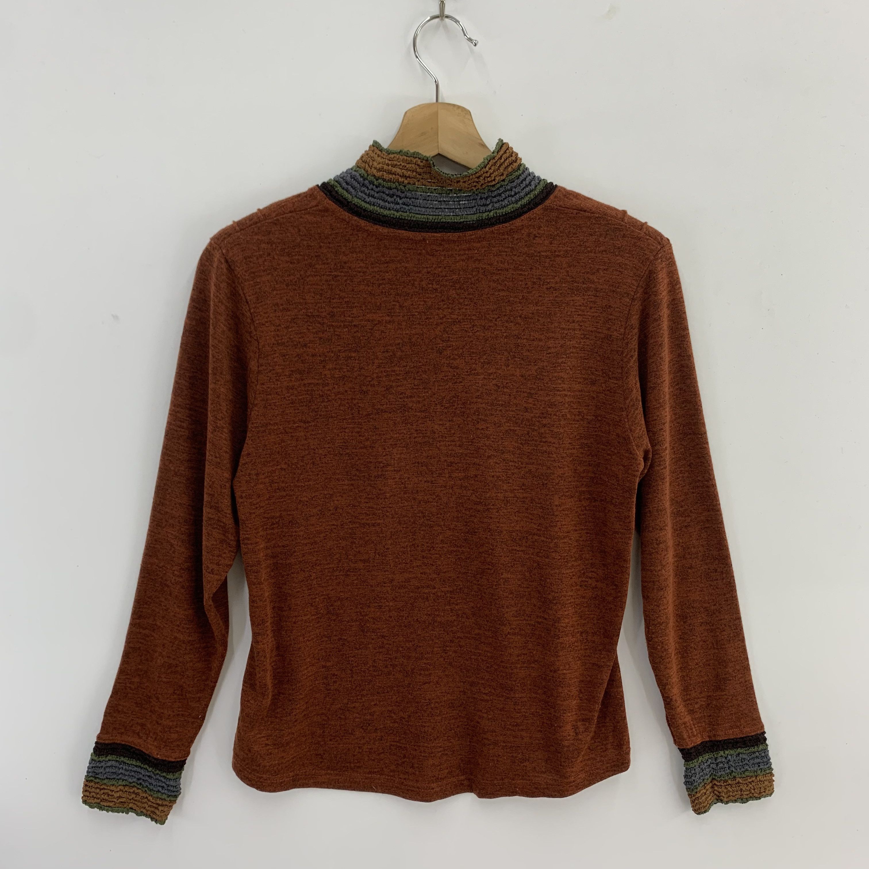 Japanese Brand Unknown Vintage Knit Shirt Womenswear Size ONE SIZE - 2 Thumbnail