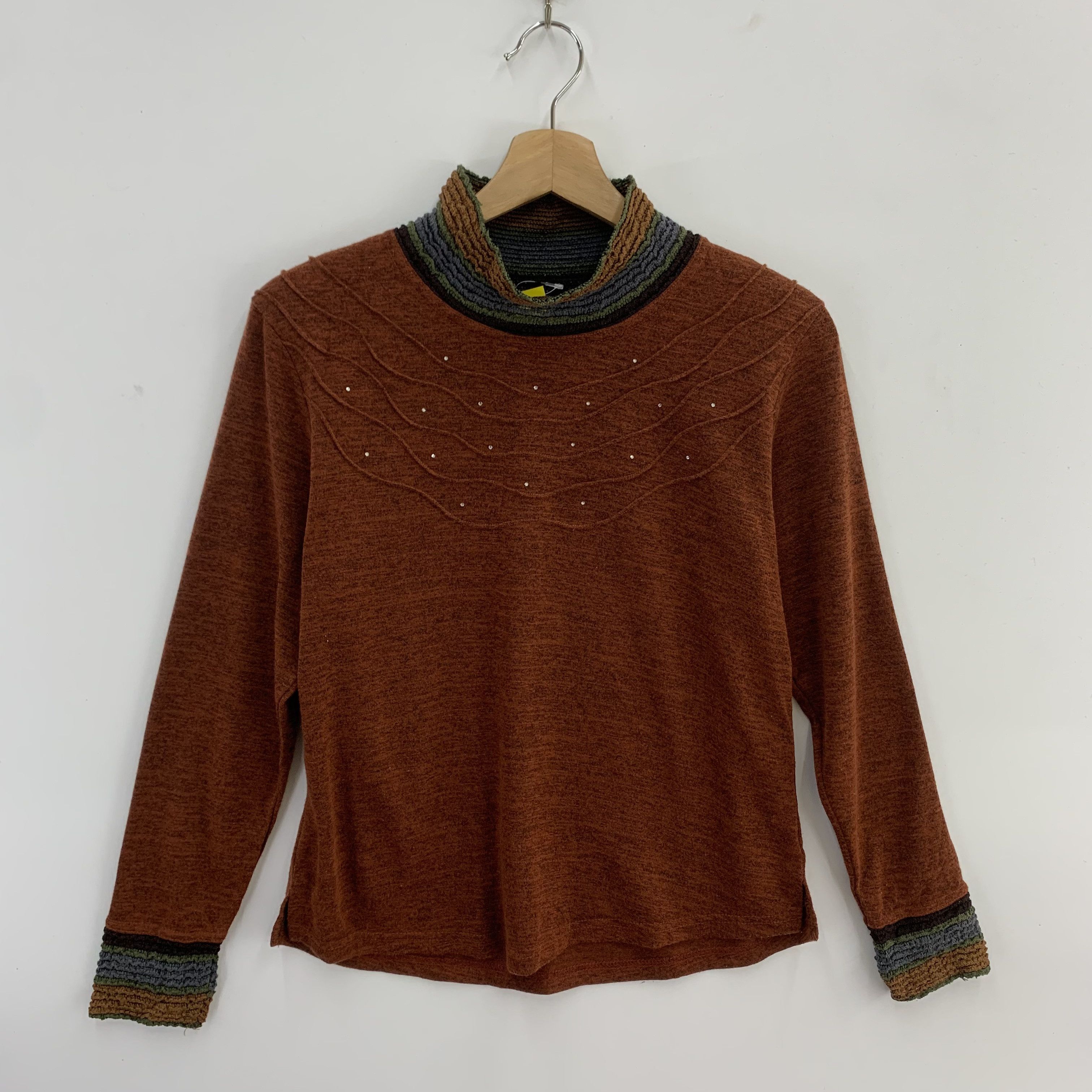 Japanese Brand Unknown Vintage Knit Shirt Womenswear Size ONE SIZE - 1 Thumbnail