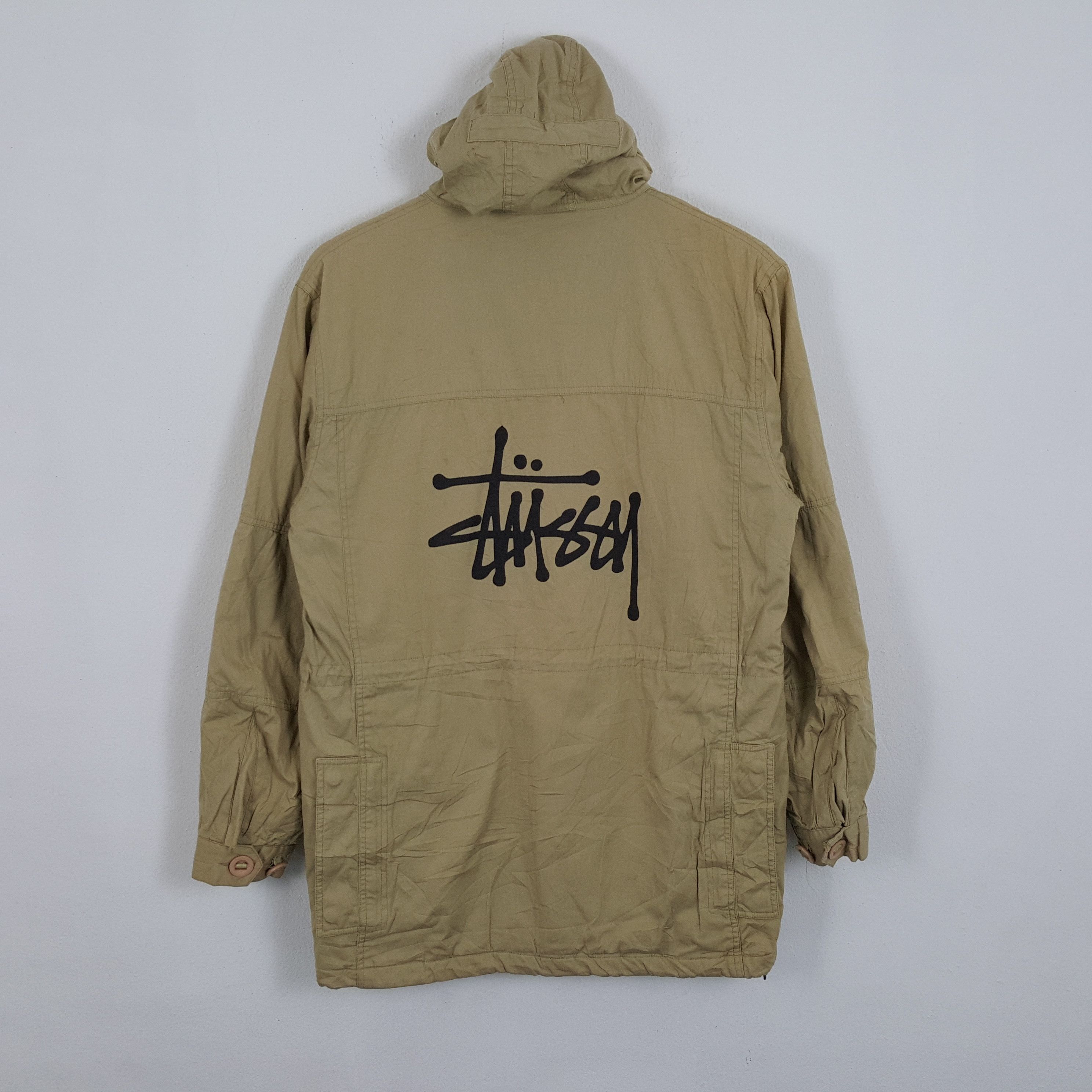 Stussy Stussy club jacket coated cotton brown sz large | Grailed