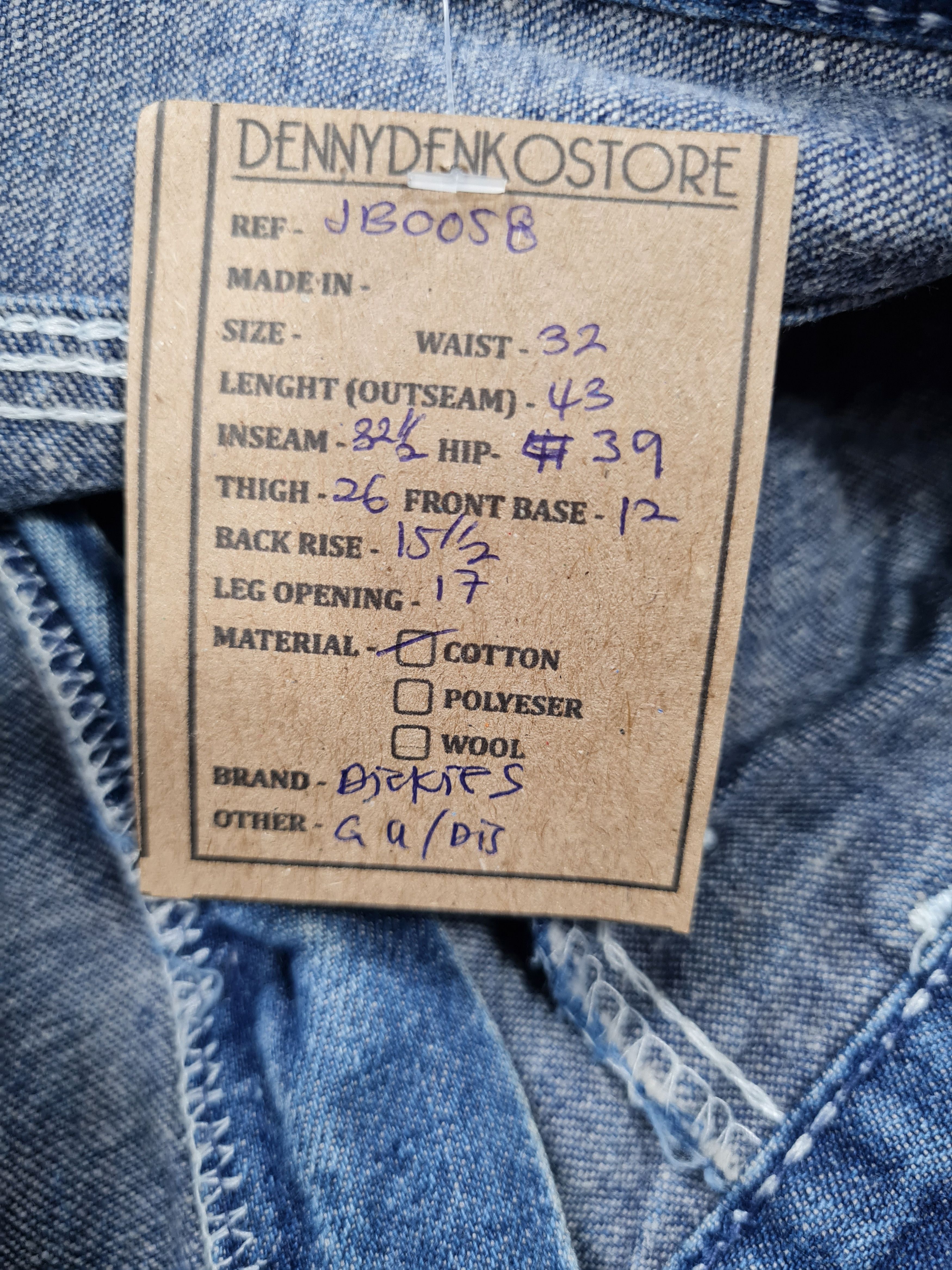 Dickies Vtg DICKIES Workers Workwear Jeans Talon 32x32.5 JB0058 Size US 32 / EU 48 - 12 Thumbnail