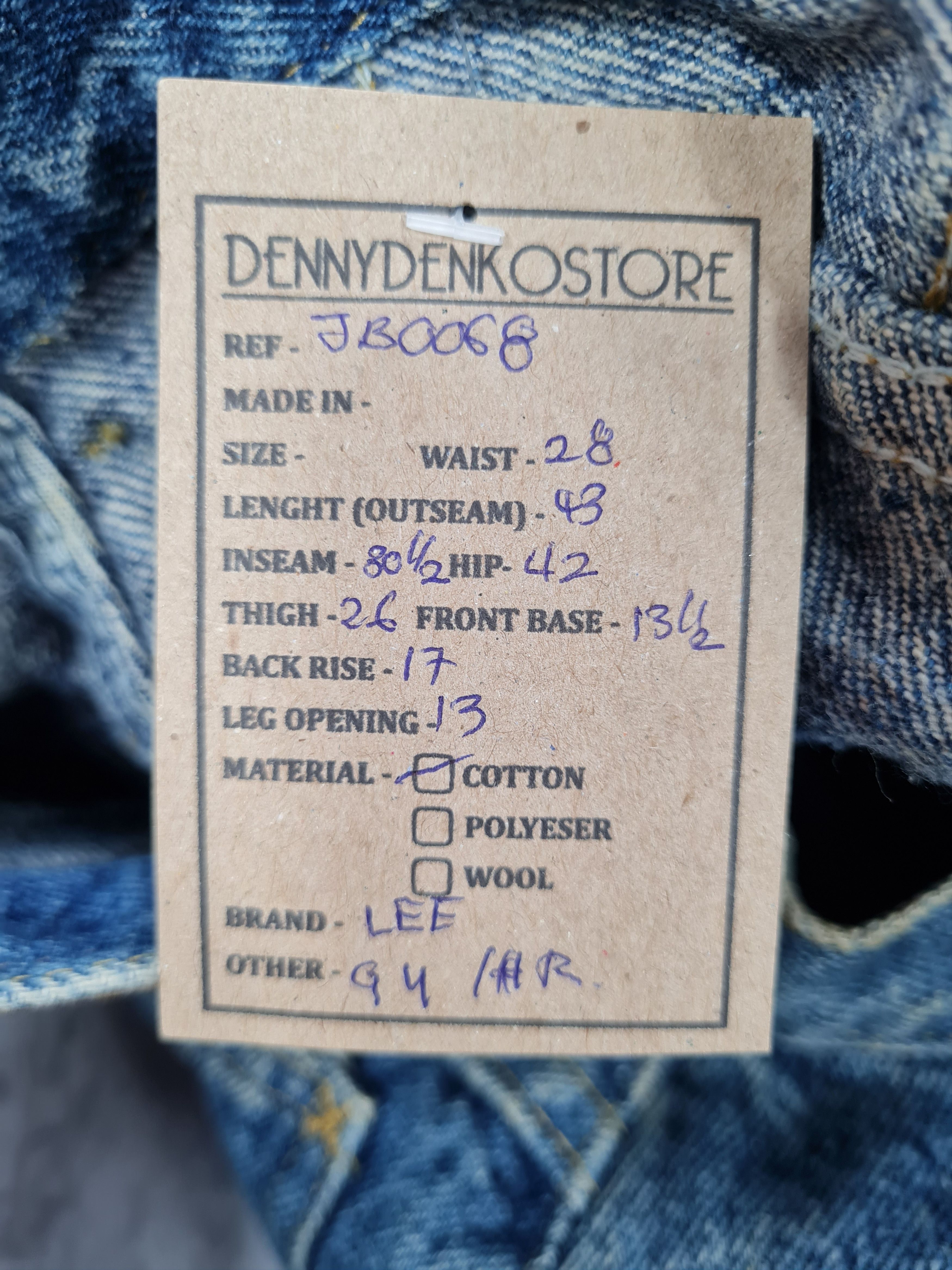 Lee Vintage Lee Stone Wash Acid Wash Jeans 28x30.5 JB0068 Size US 28 / EU 44 - 11 Thumbnail