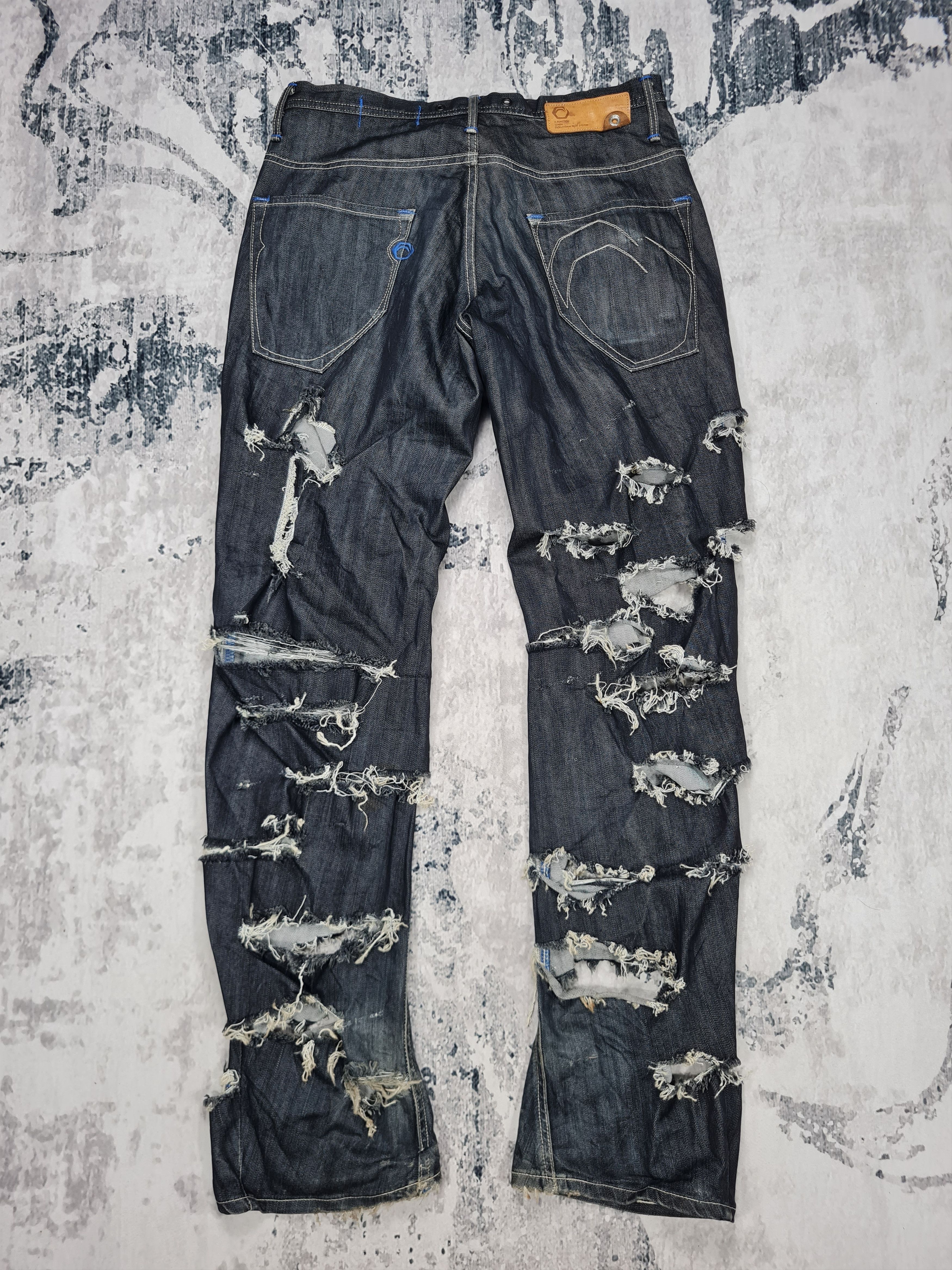 Edwin EDWIN FUNCTION Ripped Distressed Design Jeans 33x33 JB0034 Size US 33 - 2 Thumbnail