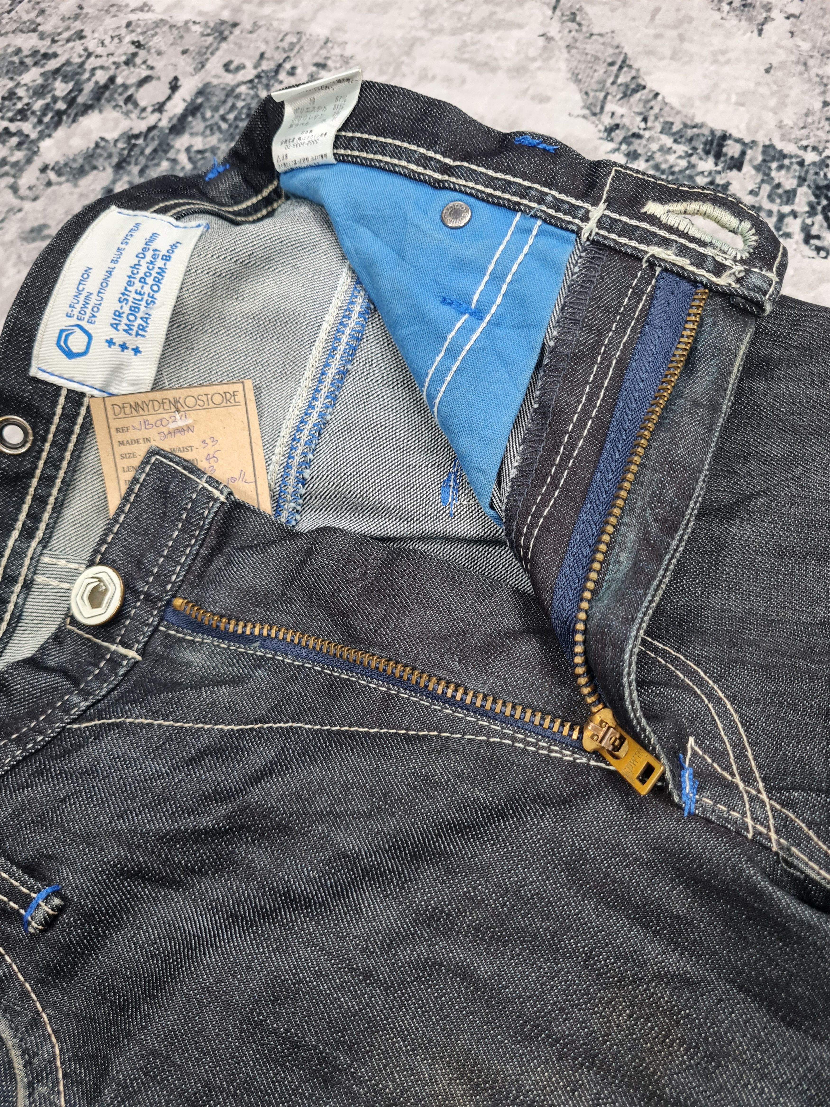 Edwin EDWIN FUNCTION Ripped Distressed Design Jeans 33x33 JB0034 Size US 33 - 9 Thumbnail