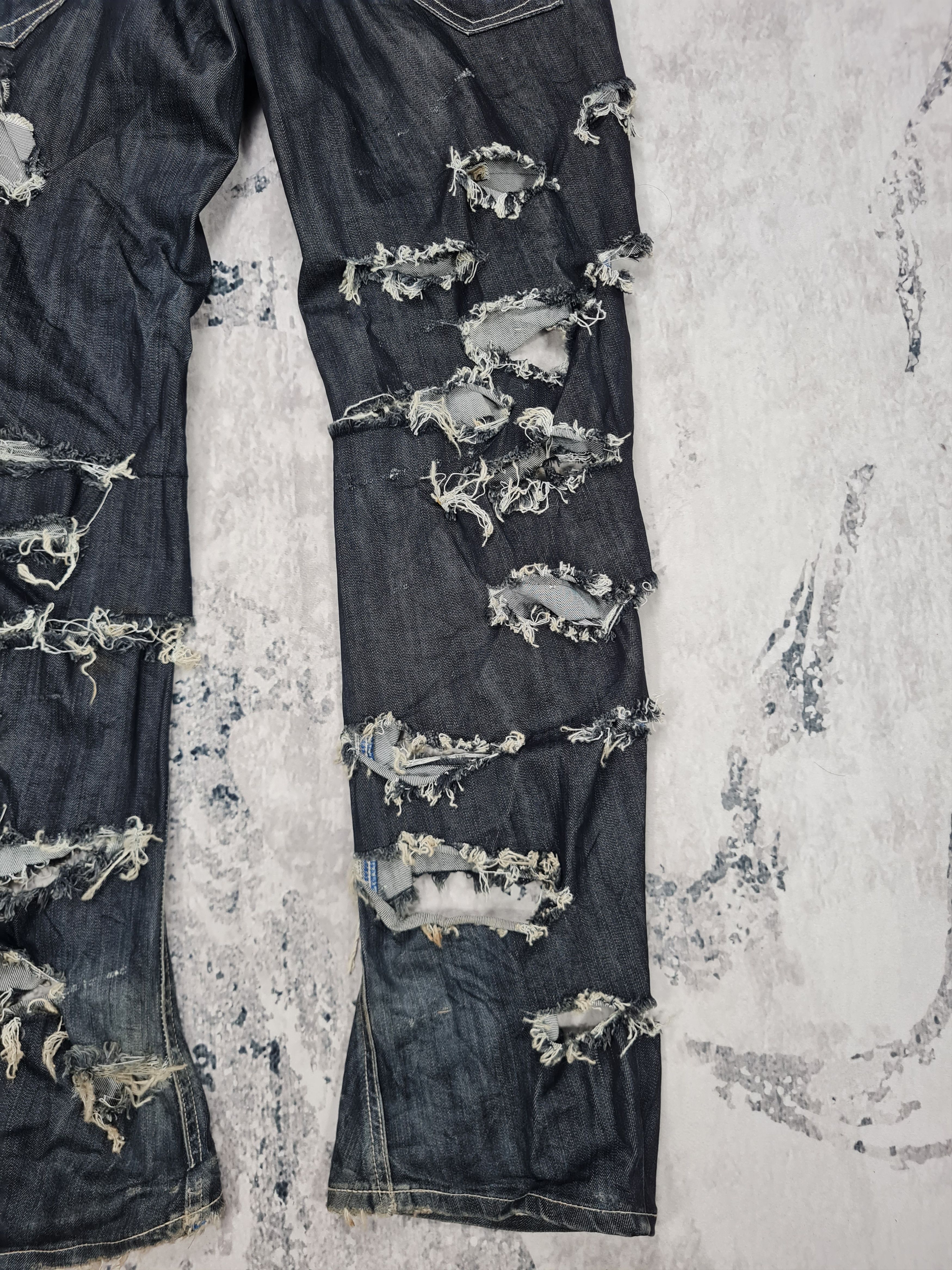 Edwin EDWIN FUNCTION Ripped Distressed Design Jeans 33x33 JB0034 Size US 33 - 6 Thumbnail
