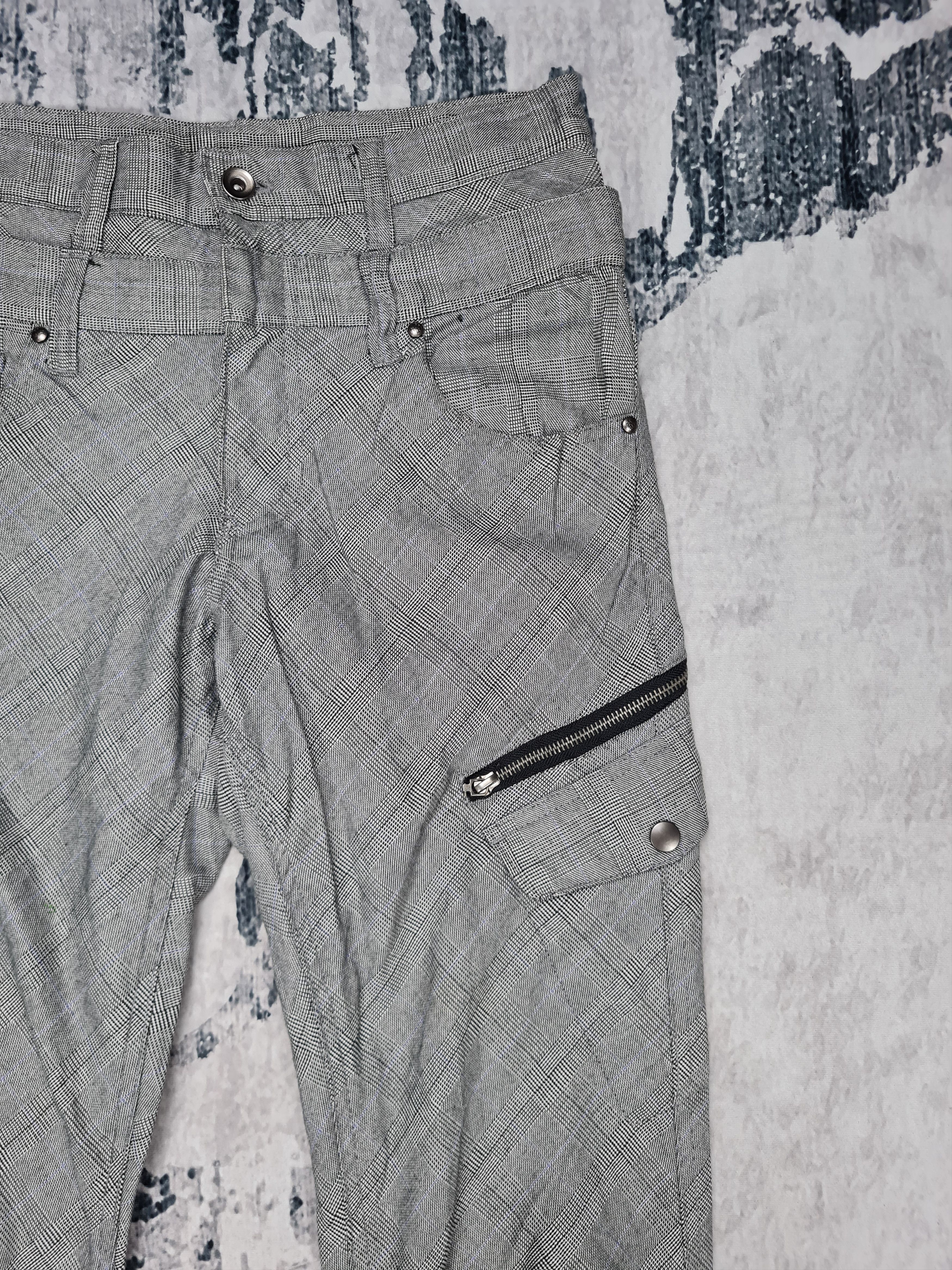 Japanese Brand Double Waist Multi Pocket Checked Punk Design 30x31 JB0014 Size US 30 / EU 46 - 4 Thumbnail