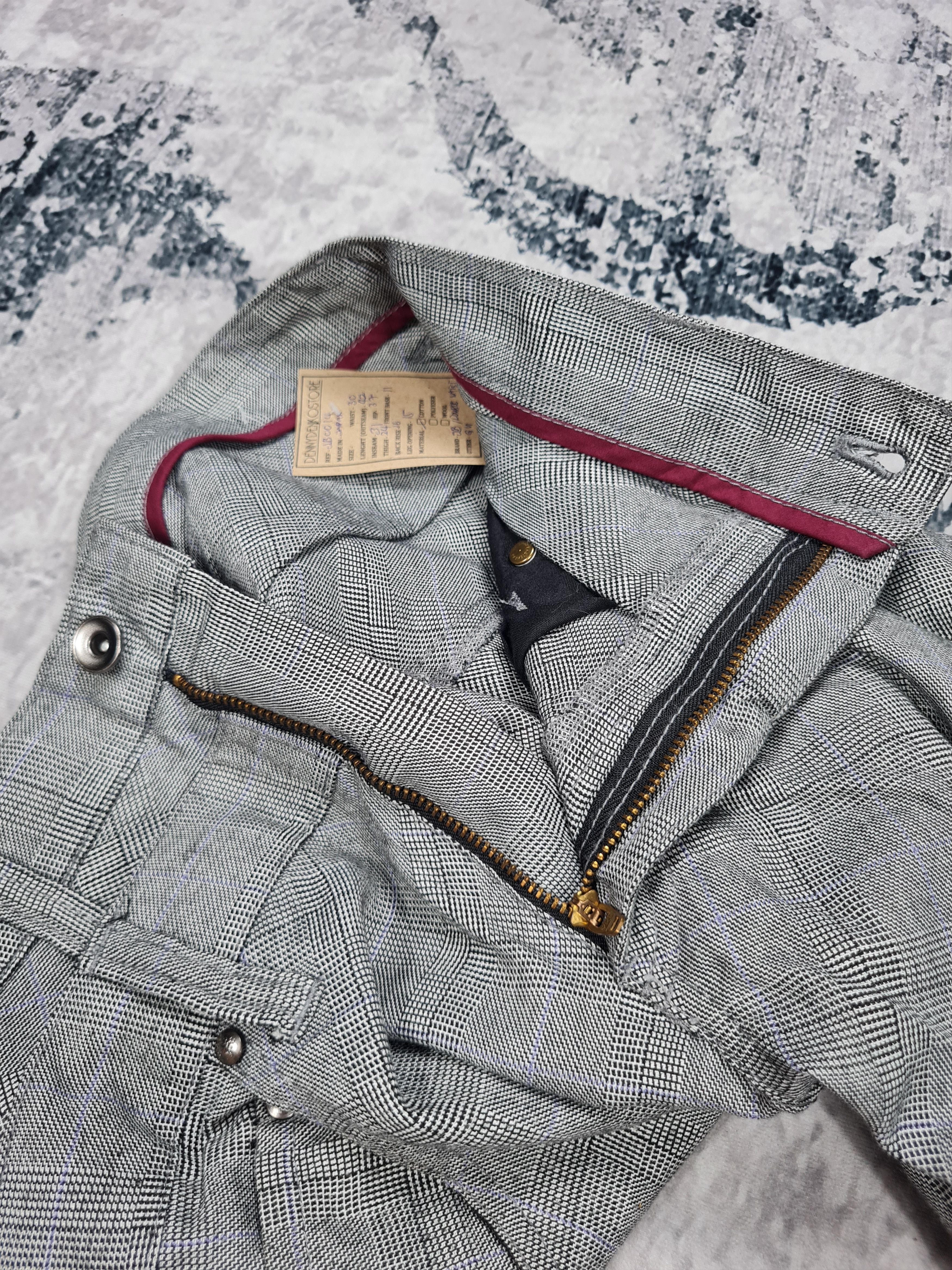 Japanese Brand Double Waist Multi Pocket Checked Punk Design 30x31 JB0014 Size US 30 / EU 46 - 8 Thumbnail
