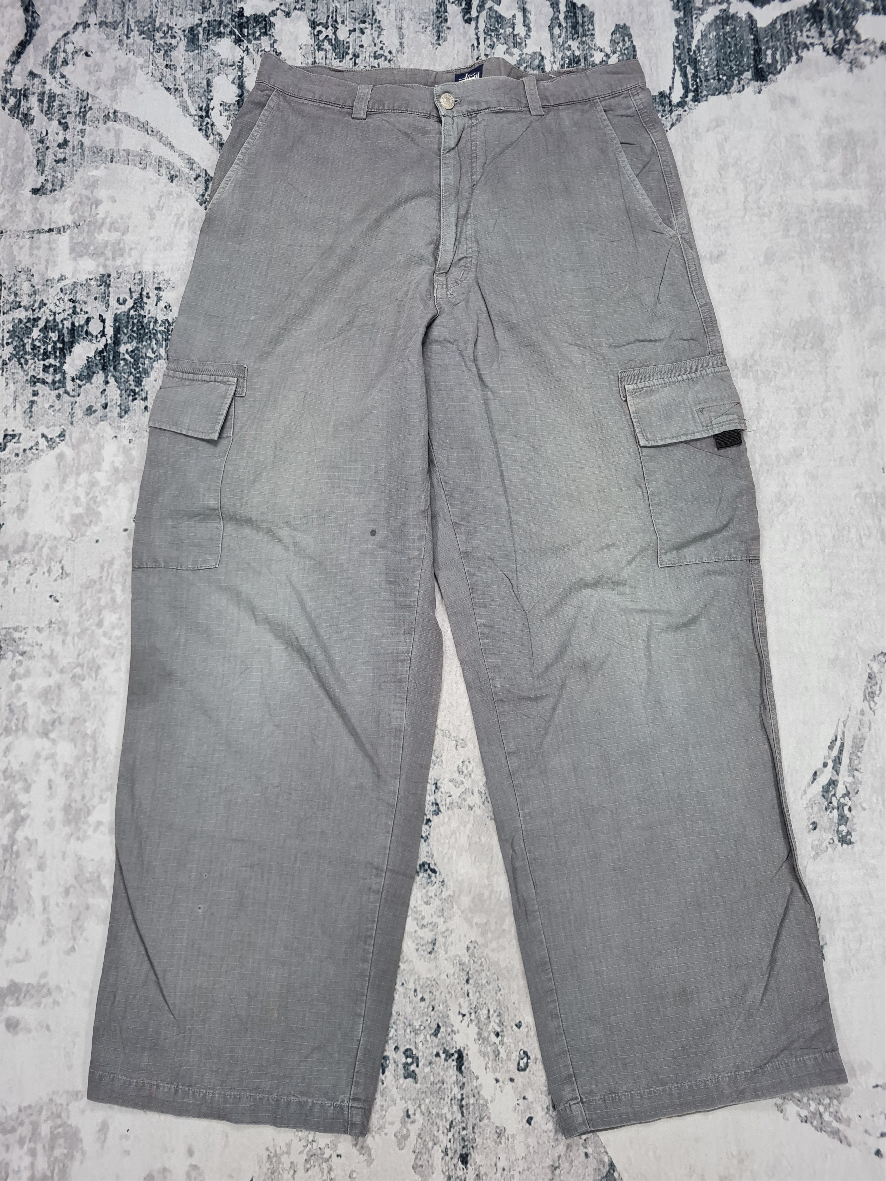 image of Vintage Stussy Baggy Cargo Pants Made In Usa 35X30 Jb0050 in Grey, Men's