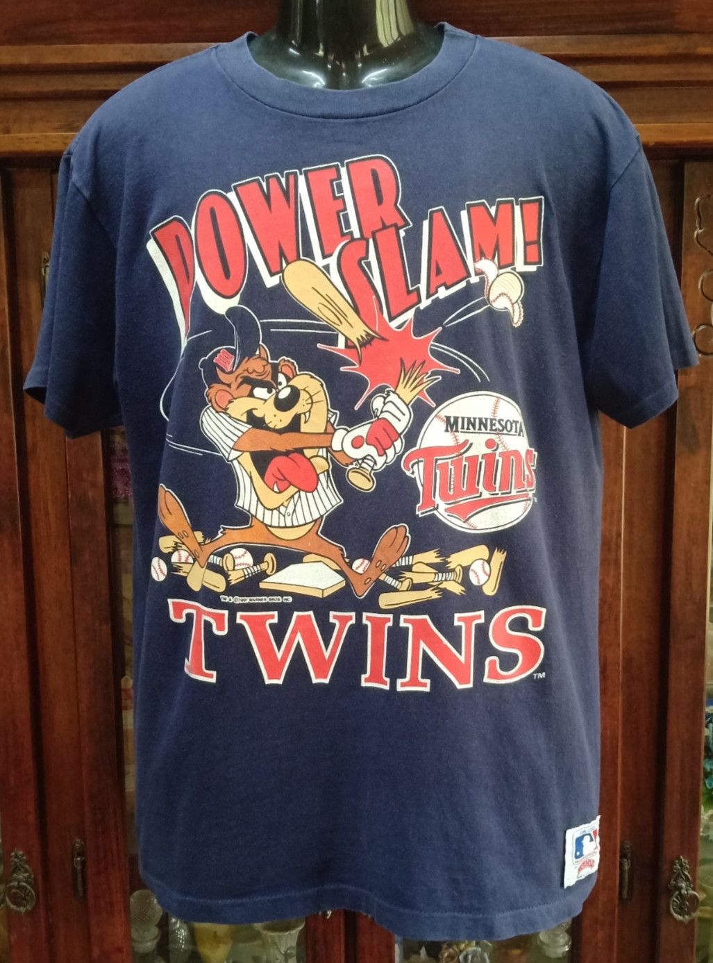 MLB × Nutmeg × Warner Bros Vintage 90s MLB Minnesota Twins x Tasmanian Devil T-shirt Size US L / EU 52-54 / 3 - 1 Thumbnail