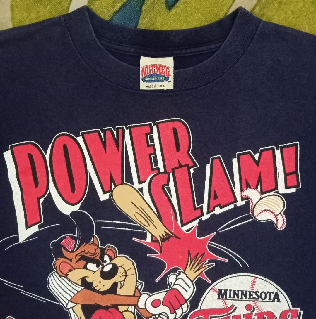 MLB × Nutmeg × Warner Bros Vintage 90s MLB Minnesota Twins x Tasmanian Devil T-shirt Size US L / EU 52-54 / 3 - 12 Thumbnail