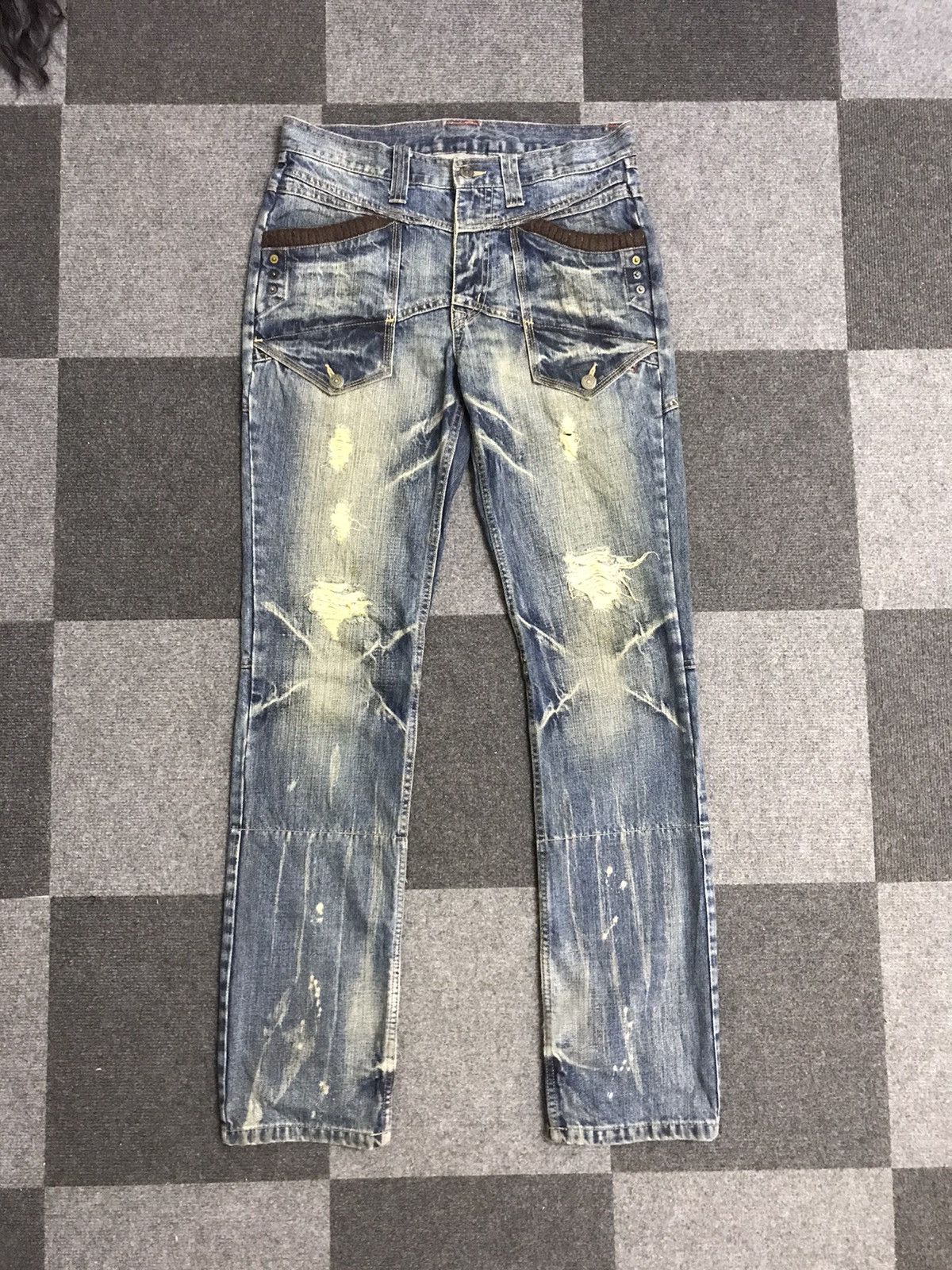 PPFM Archival Design PPFM Distressed Hybrid Jeans Size US 31 - 1 Thumbnail