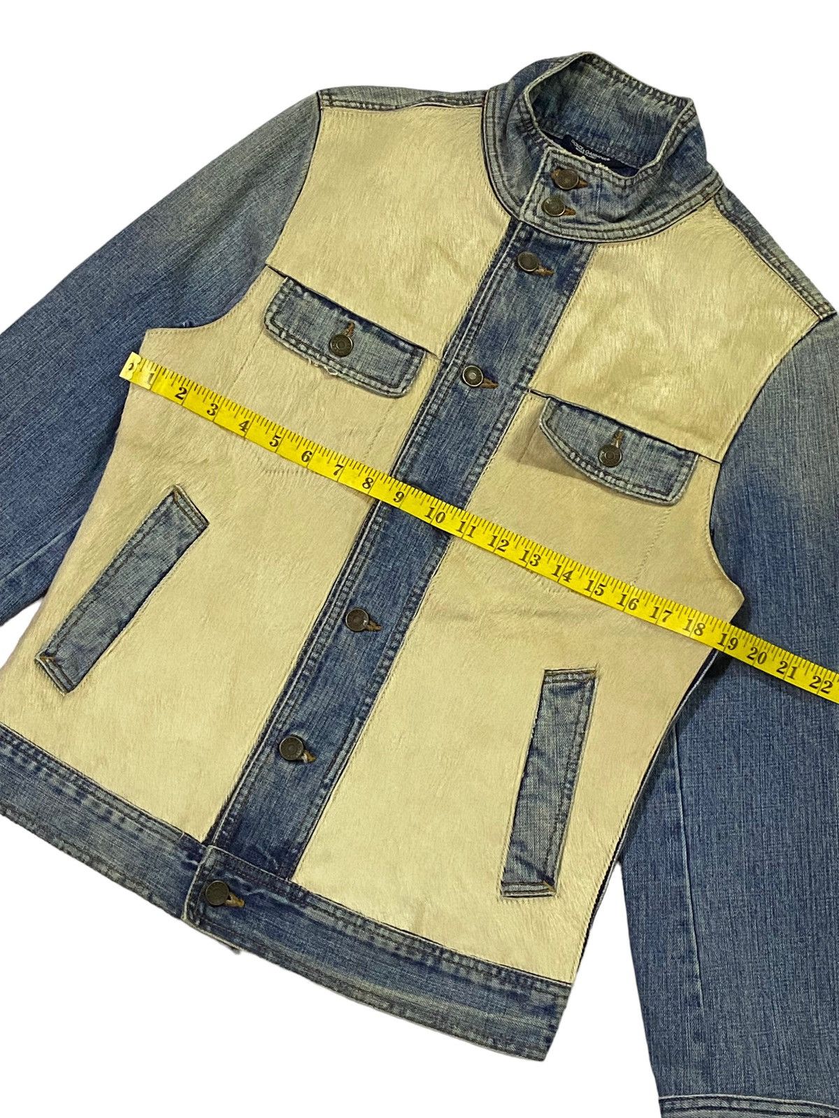 Designer Rare‼️D&G Rigid Denim Horsehide Jacket Size US M / EU 48-50 / 2 - 4 Thumbnail