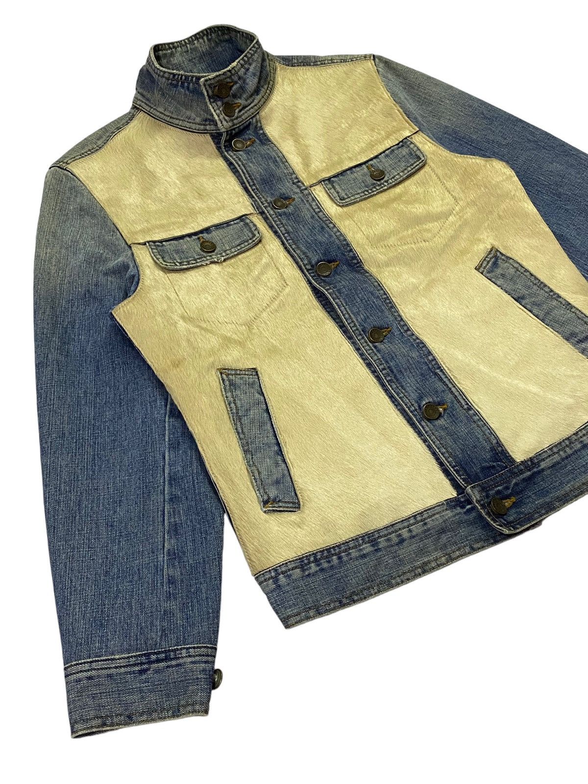 Designer Rare‼️D&G Rigid Denim Horsehide Jacket Size US M / EU 48-50 / 2 - 20 Thumbnail