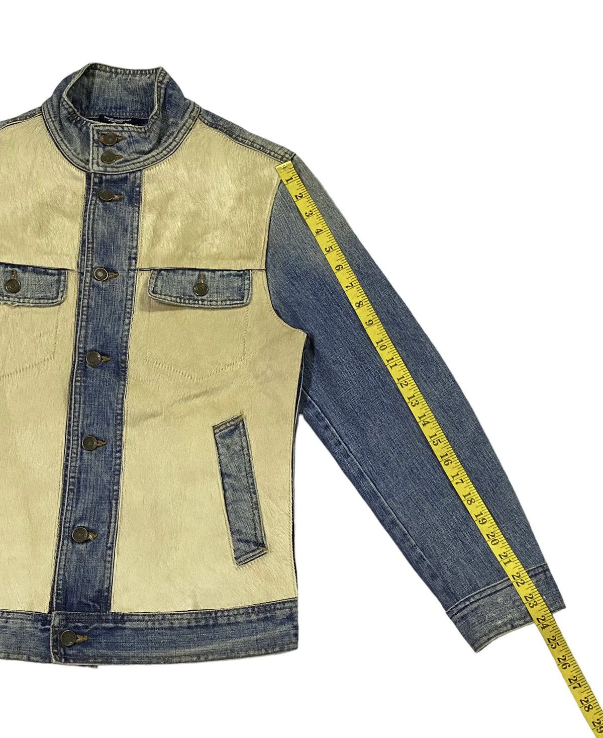 Designer Rare‼️D&G Rigid Denim Horsehide Jacket Size US M / EU 48-50 / 2 - 7 Thumbnail