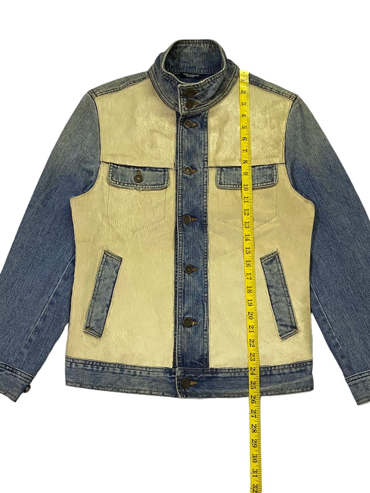 Designer Rare‼️D&G Rigid Denim Horsehide Jacket Size US M / EU 48-50 / 2 - 5 Thumbnail