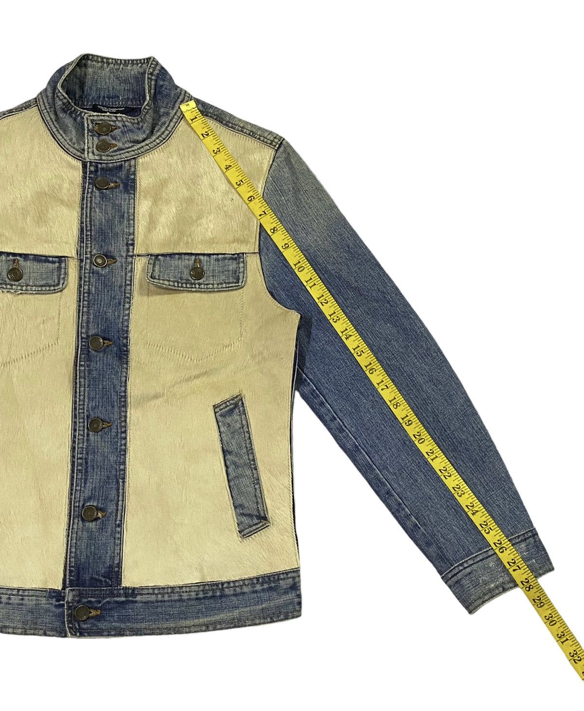 Designer Rare‼️D&G Rigid Denim Horsehide Jacket Size US M / EU 48-50 / 2 - 8 Thumbnail