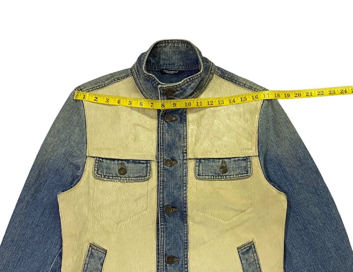 Designer Rare‼️D&G Rigid Denim Horsehide Jacket Size US M / EU 48-50 / 2 - 6 Thumbnail