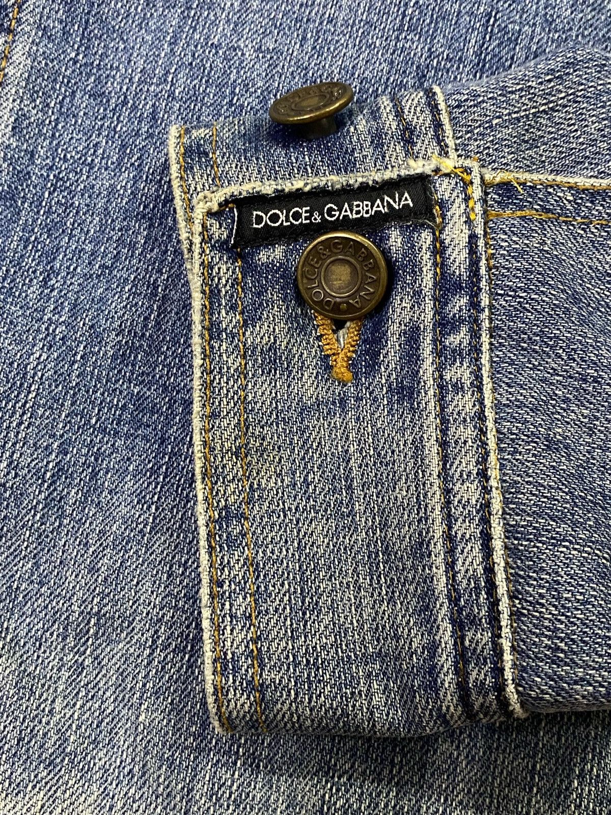 Designer Rare‼️D&G Rigid Denim Horsehide Jacket Size US M / EU 48-50 / 2 - 13 Thumbnail