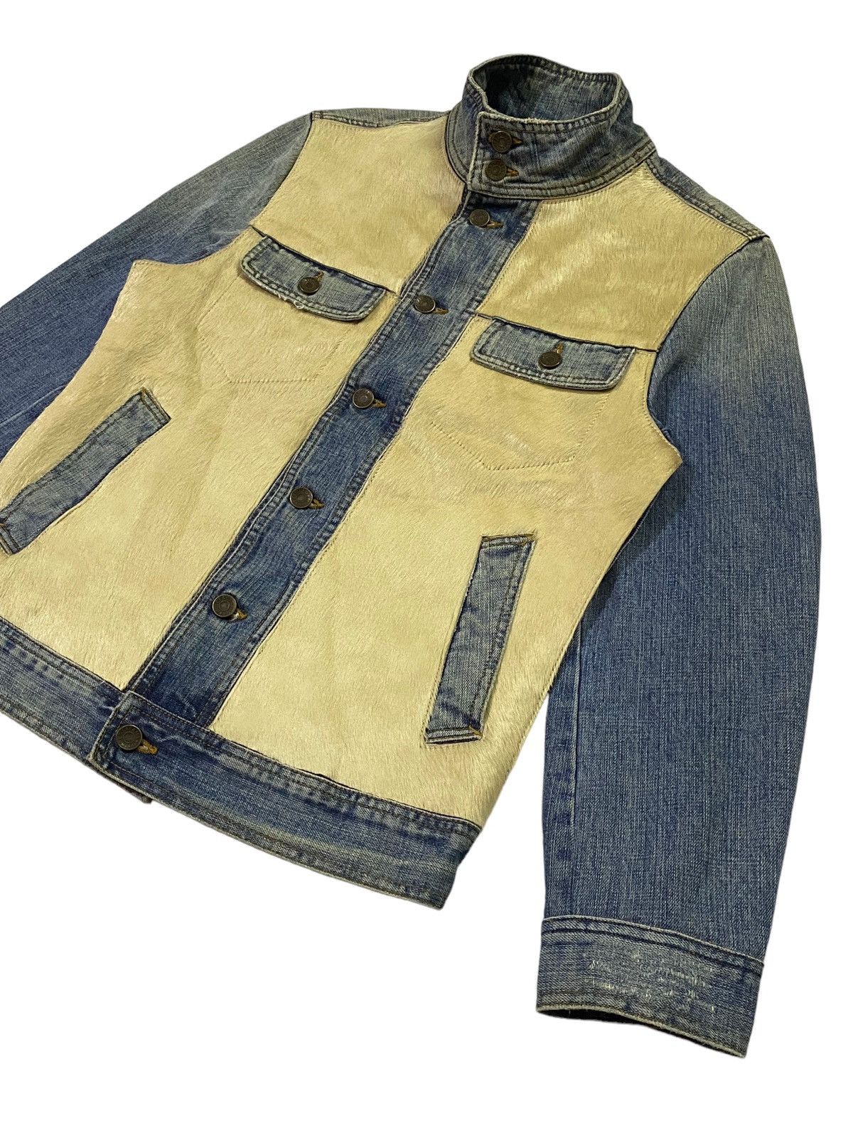 Designer Rare‼️D&G Rigid Denim Horsehide Jacket Size US M / EU 48-50 / 2 - 21 Thumbnail