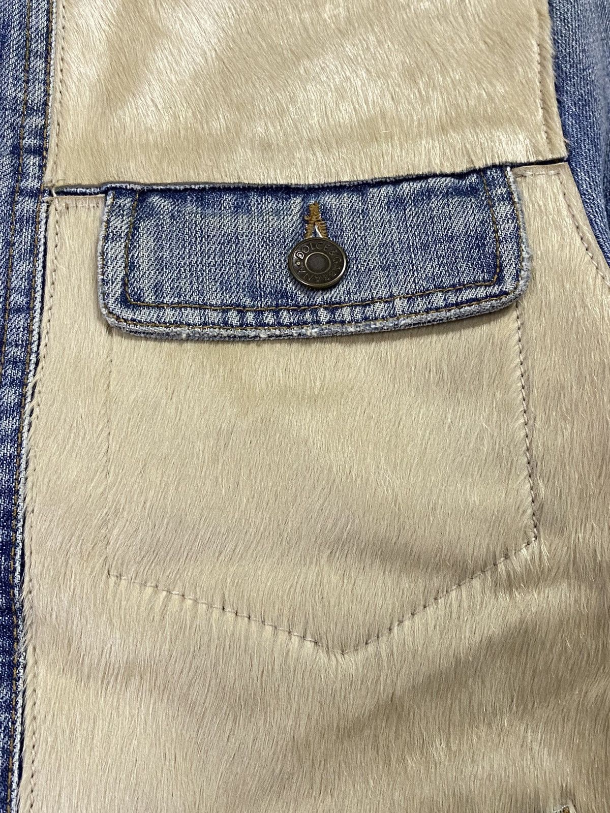 Designer Rare‼️D&G Rigid Denim Horsehide Jacket Size US M / EU 48-50 / 2 - 16 Thumbnail