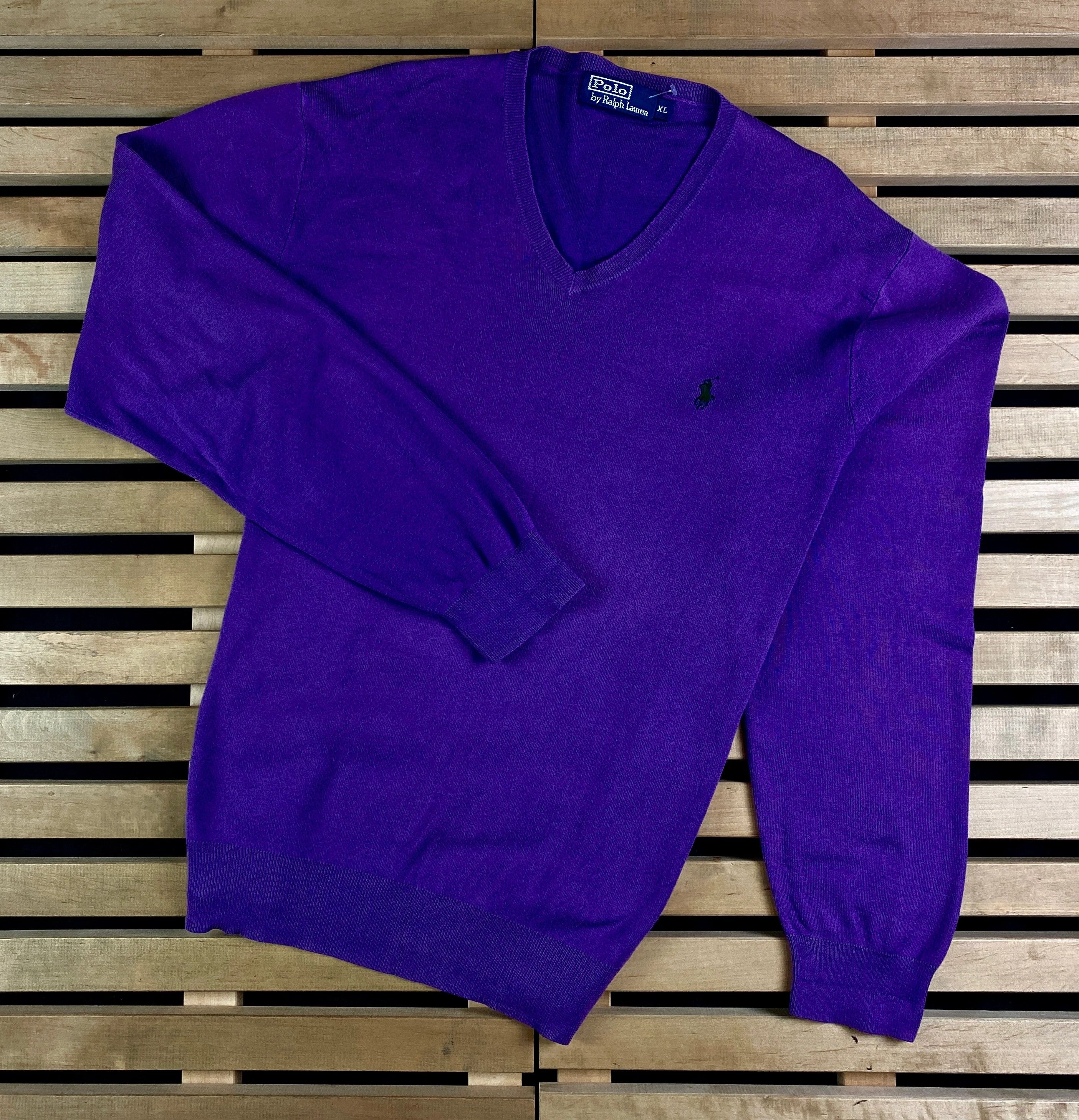 Polo Ralph Lauren × Ralph Lauren × Vintage Mens Jumper Polo Ralph Lauren Vintage Size XL V Neck Size US XL / EU 56 / 4 - 1 Thumbnail