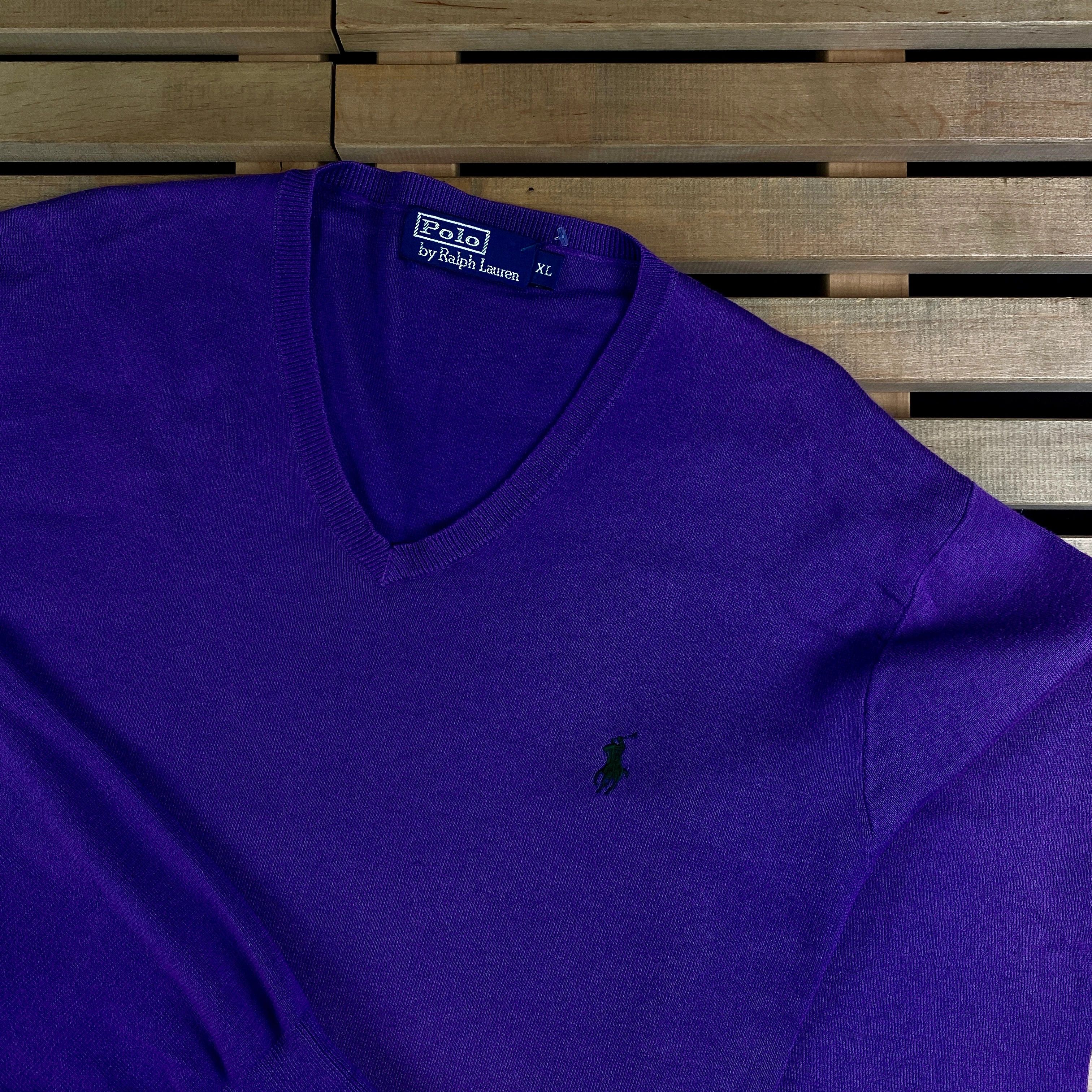 Polo Ralph Lauren × Ralph Lauren × Vintage Mens Jumper Polo Ralph Lauren Vintage Size XL V Neck Size US XL / EU 56 / 4 - 2 Thumbnail