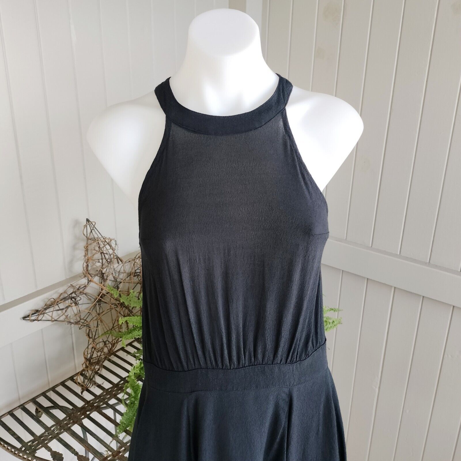 Designer Mossman Dress A Line Mini Halter Crepe Cutout Strappy LBD Size S / US 4 / IT 40 - 6 Thumbnail