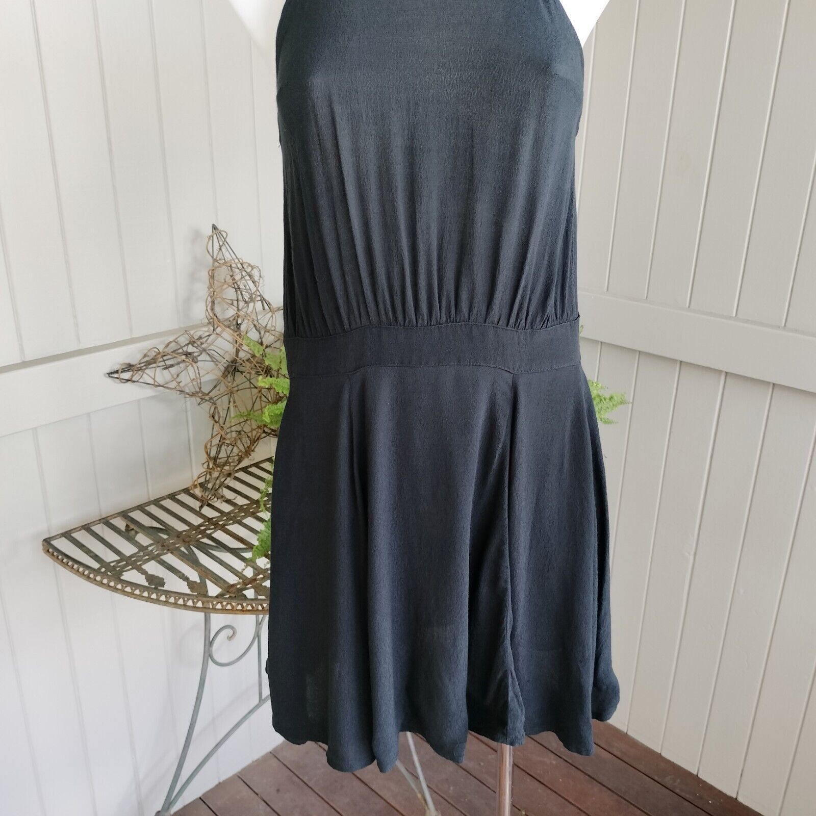 Designer Mossman Dress A Line Mini Halter Crepe Cutout Strappy LBD Size S / US 4 / IT 40 - 7 Thumbnail
