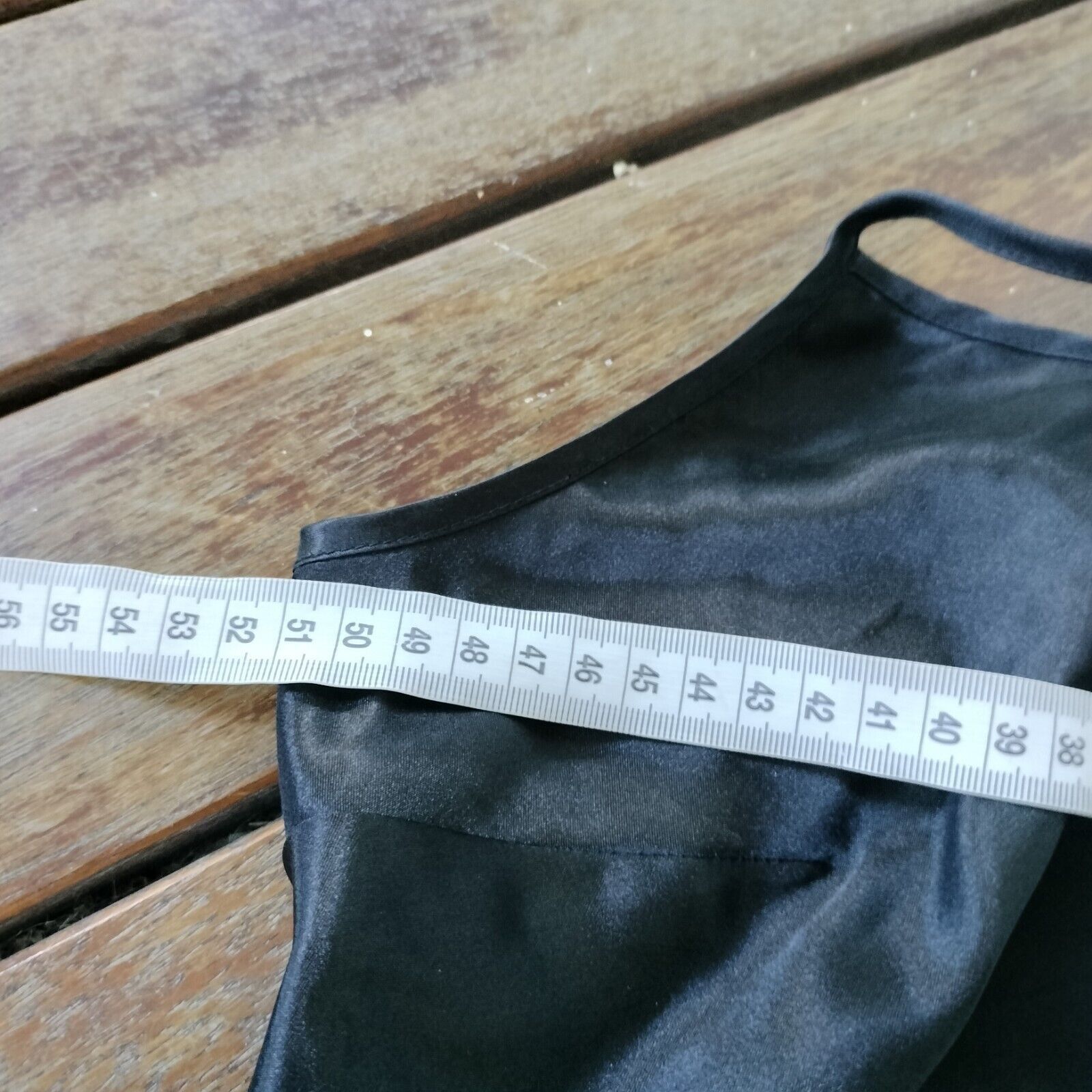 Designer × Vintage Vintage Y2K Top Black Cami Slip Crop Satin Camisole Size XL / US 12-14 / IT 48-50 - 6 Thumbnail