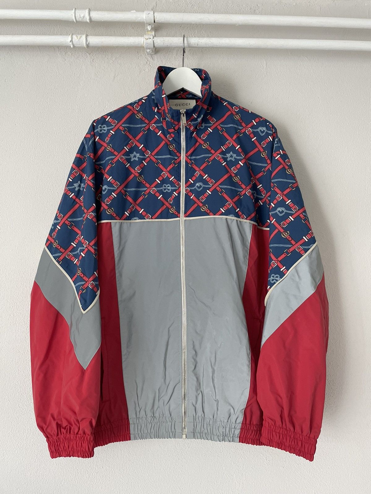 Gucci Belt Print 3M Technical Light Track Jacket Size US S / EU 44-46 / 1 - 1 Thumbnail