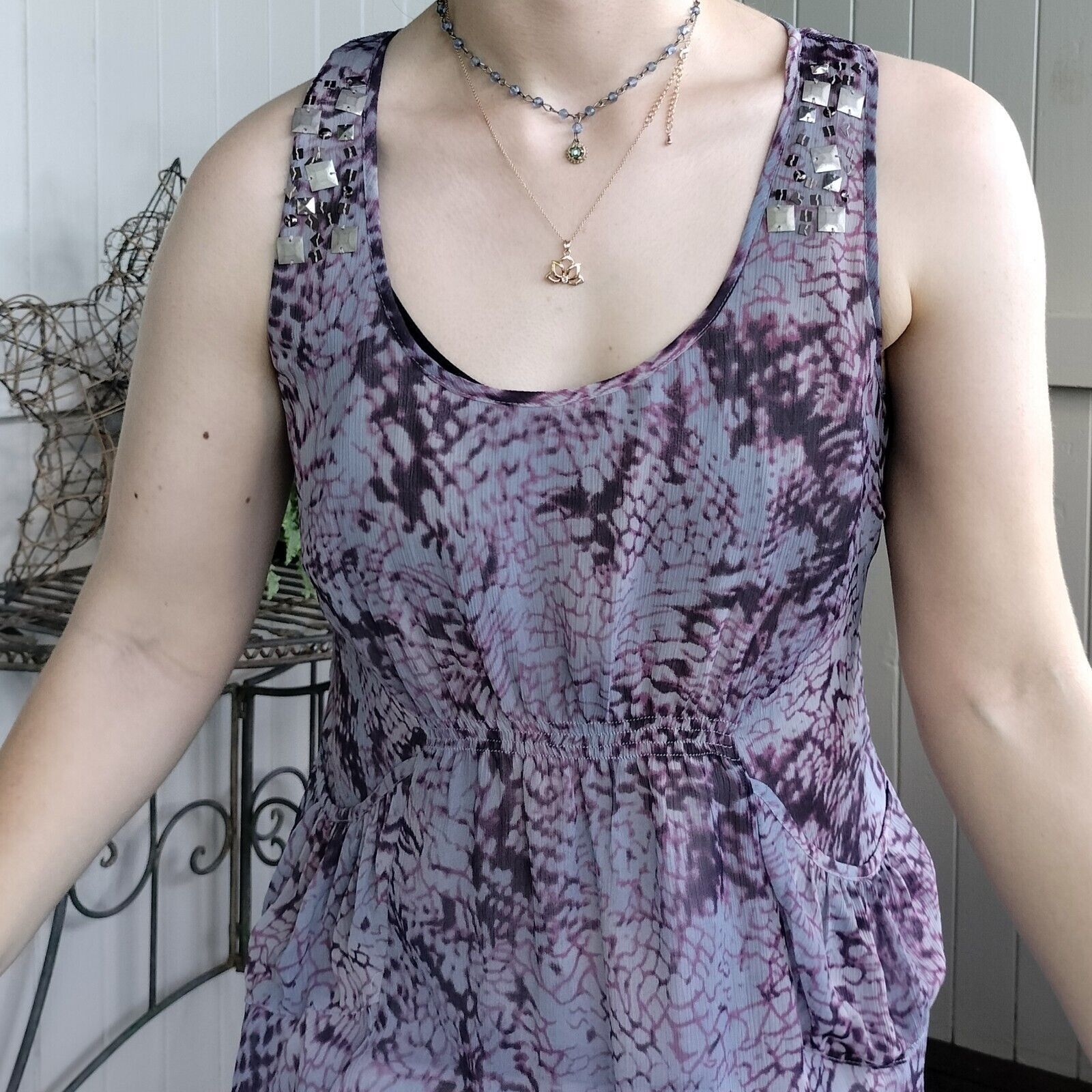Designer Vintage Y2K Just Jeans Dress Mini Embellished Bias Cut Doof Size M / US 6-8 / IT 42-44 - 5 Thumbnail