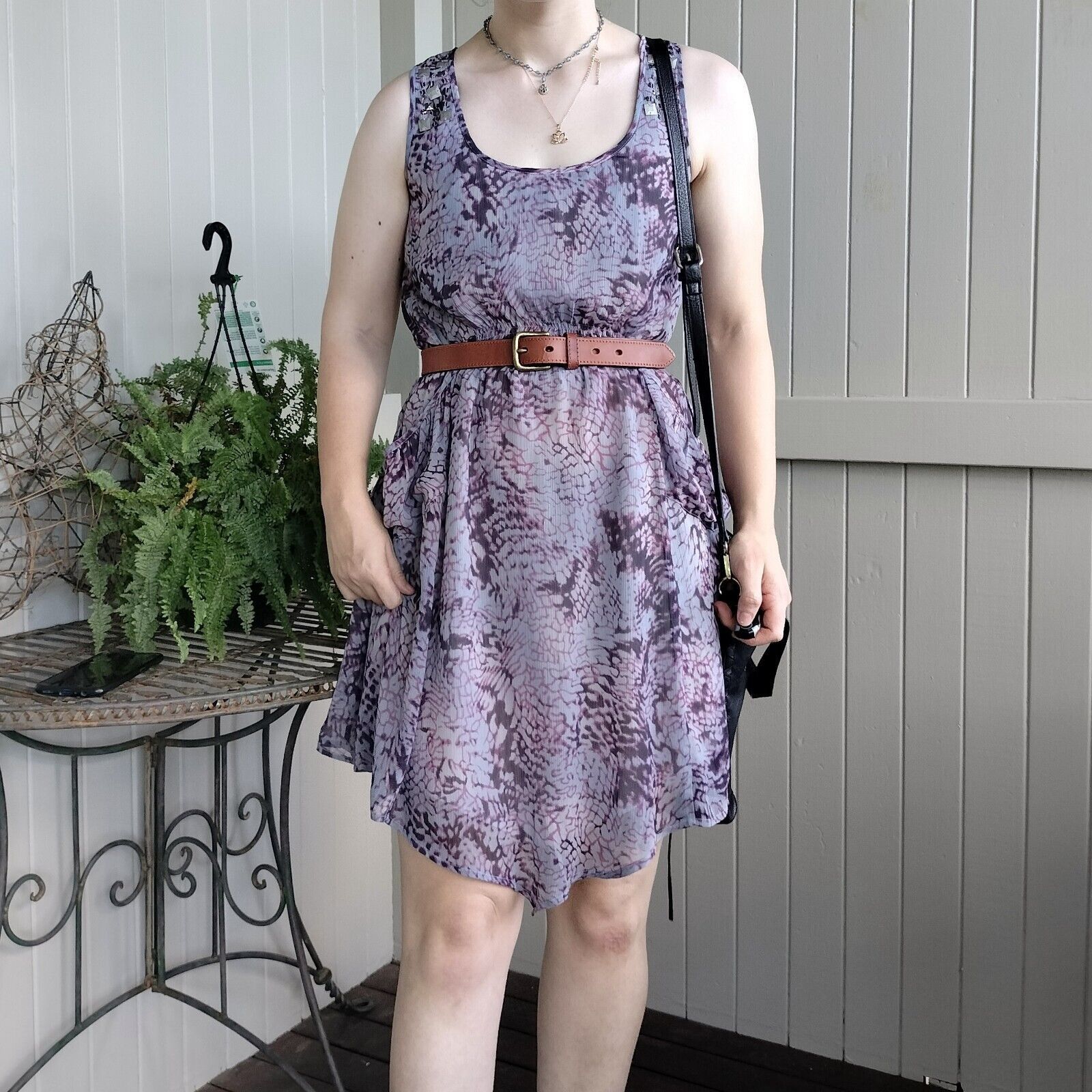 Designer Vintage Y2K Just Jeans Dress Mini Embellished Bias Cut Doof Size M / US 6-8 / IT 42-44 - 2 Thumbnail