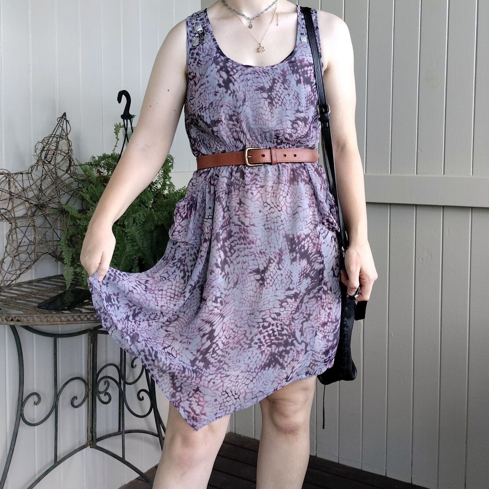Designer Vintage Y2K Just Jeans Dress Mini Embellished Bias Cut Doof Size M / US 6-8 / IT 42-44 - 1 Thumbnail